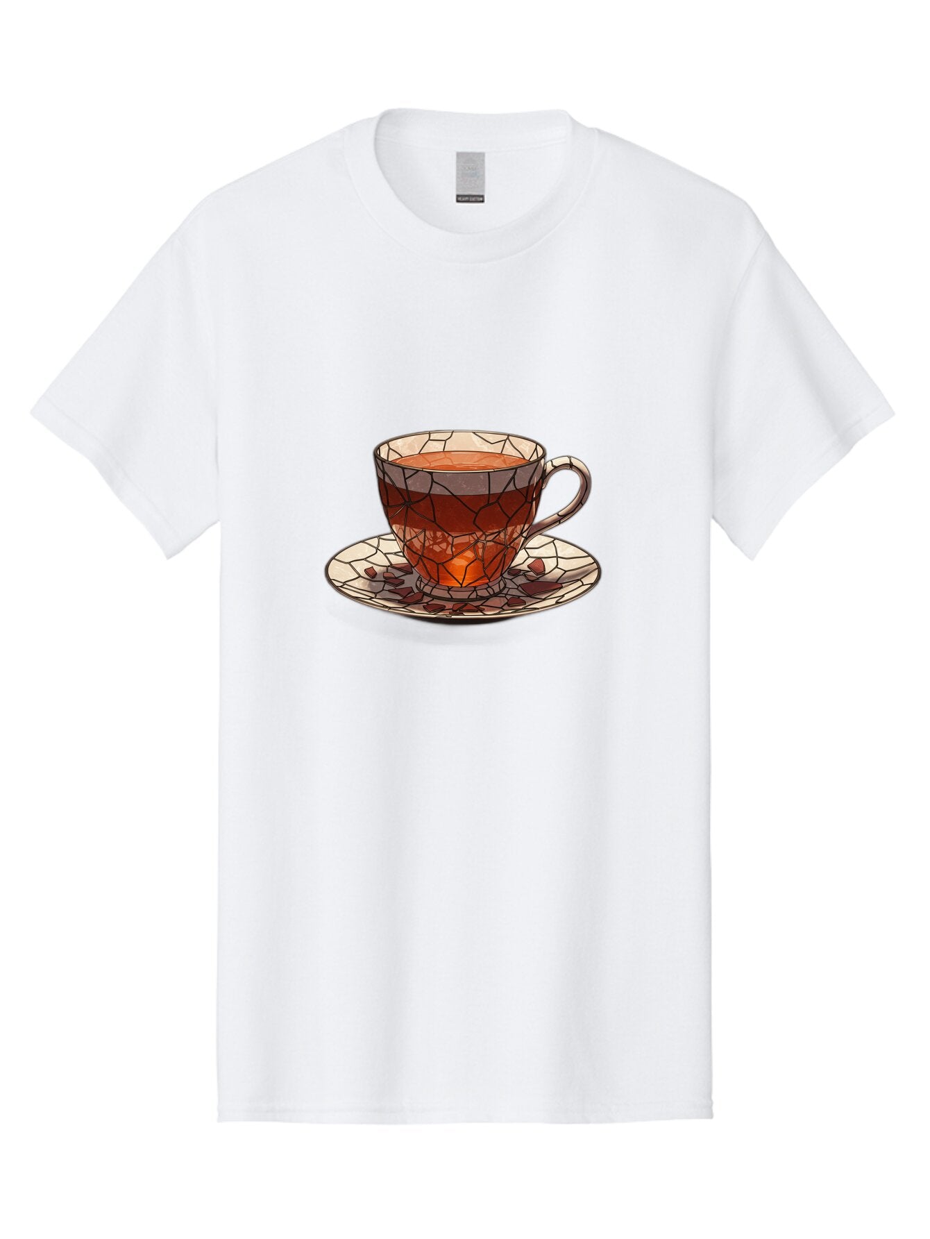 Stained-Glass-Tea-Cup Men'S Graphic Tee, 100% Cotton, Comfortable Casual Summer Wear, Machine Washable, Vintage Camera, Old Camera, Antique Camera, Black Camera, Classic Photography, Photography Equipment, Nostalgic Device, Film Camera, Ban605