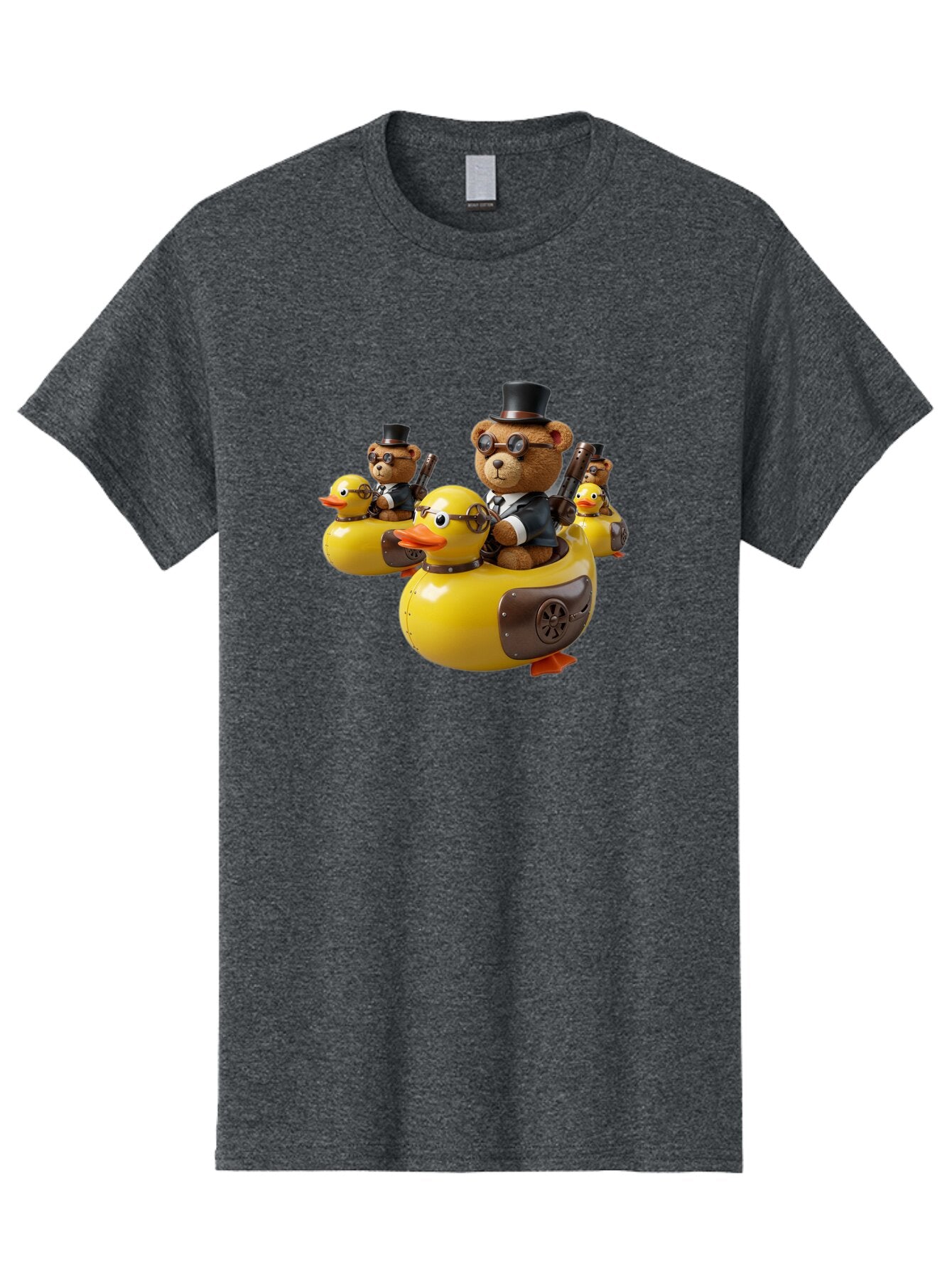 Steampunk-Bears-Riding-Ducks Men'S Graphic Tee, 100% Cotton, Comfortable Casual Summer Wear, Machine Washable, Vintage Camera, Old Camera, Antique Camera, Black Camera, Classic Photography, Photography Equipment, Nostalgic Device, Film Camera, Ban612 10