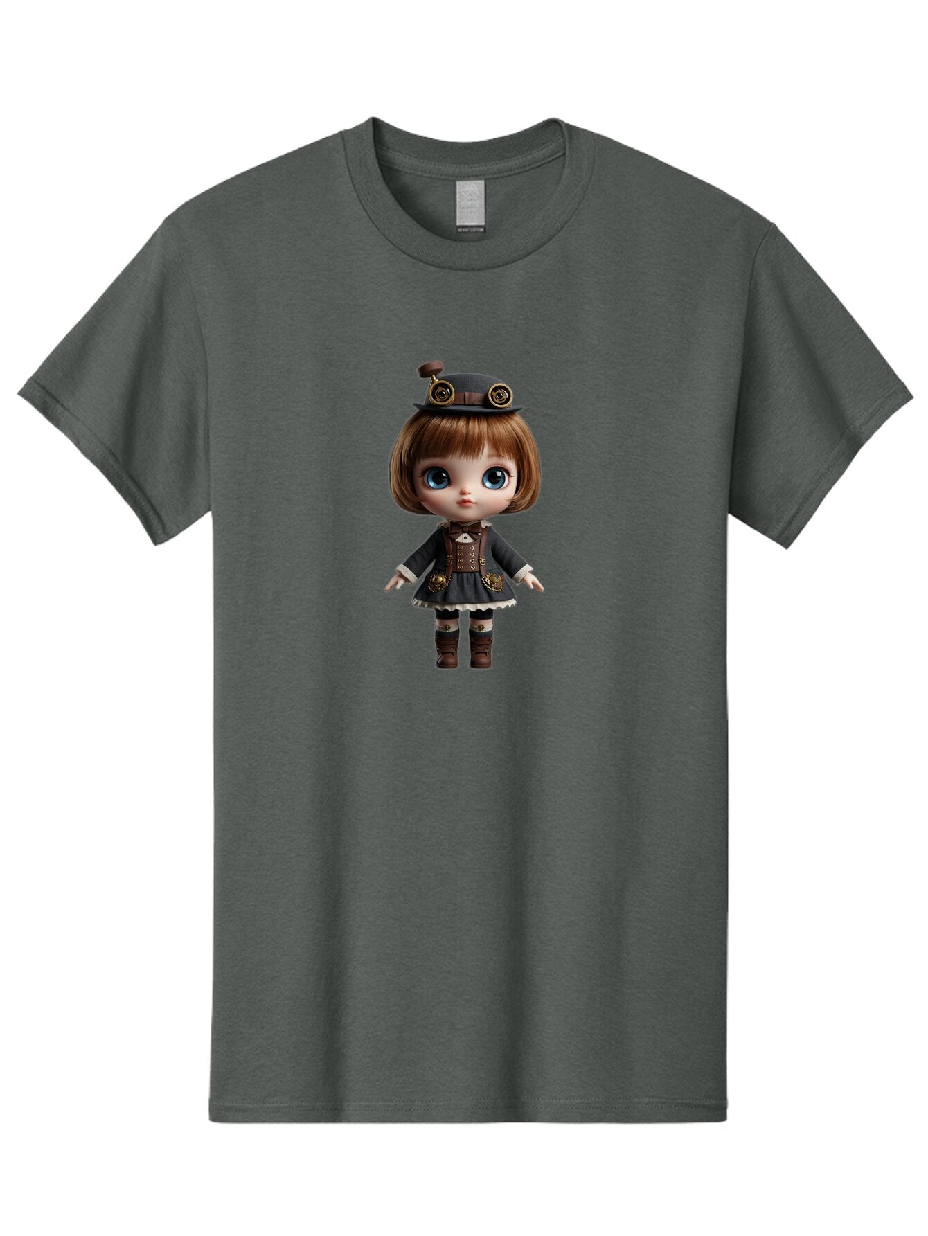 Steampunk-Blythe-Doll Men'S Graphic Tee, 100% Cotton, Comfortable Casual Summer Wear, Machine Washable, Vintage Camera, Old Camera, Antique Camera, Black Camera, Classic Photography, Photography Equipment, Nostalgic Device, Film Camera, Ban614 11