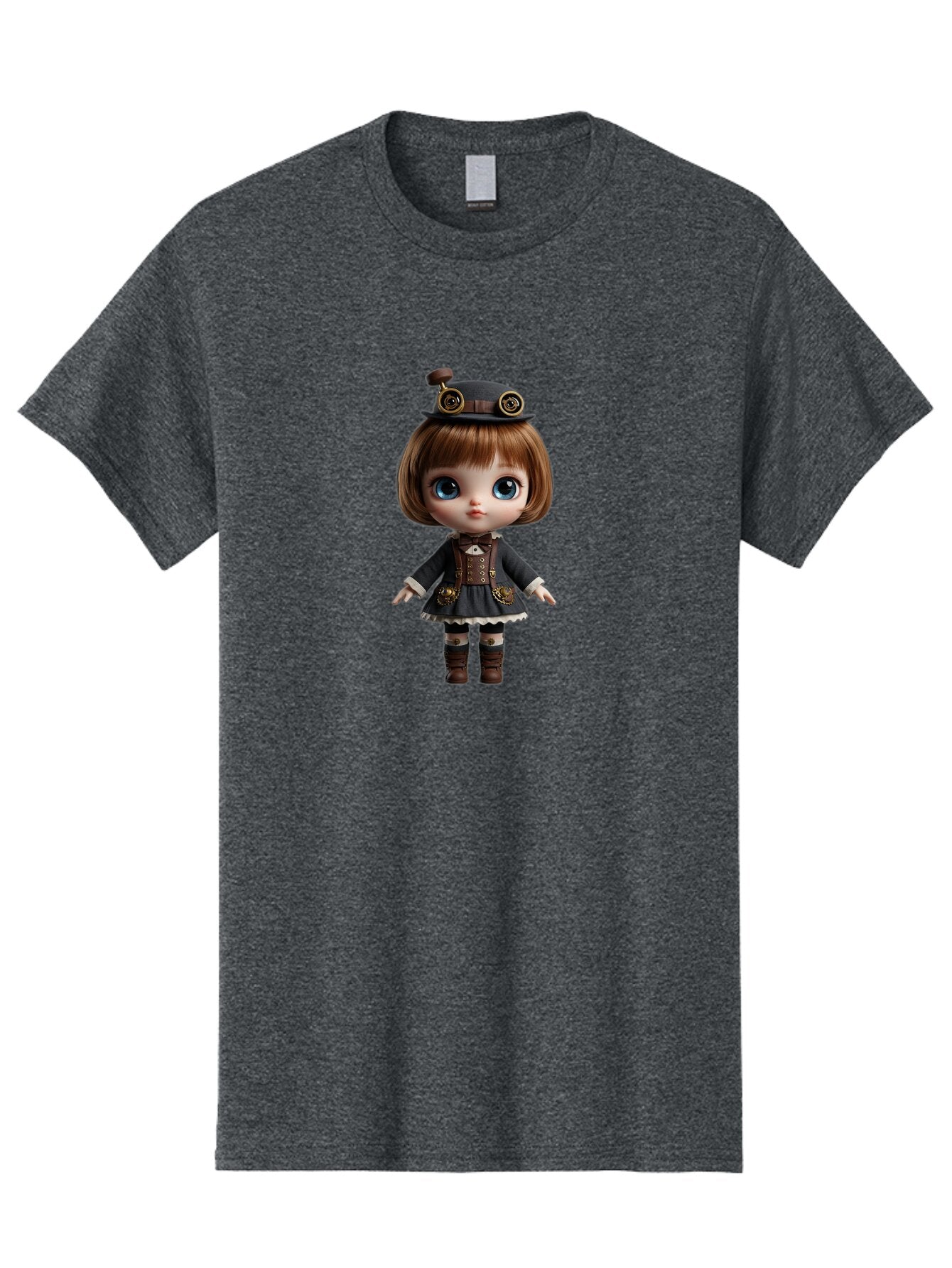 Steampunk-Blythe-Doll Men'S Graphic Tee, 100% Cotton, Comfortable Casual Summer Wear, Machine Washable, Vintage Camera, Old Camera, Antique Camera, Black Camera, Classic Photography, Photography Equipment, Nostalgic Device, Film Camera, Ban614 15