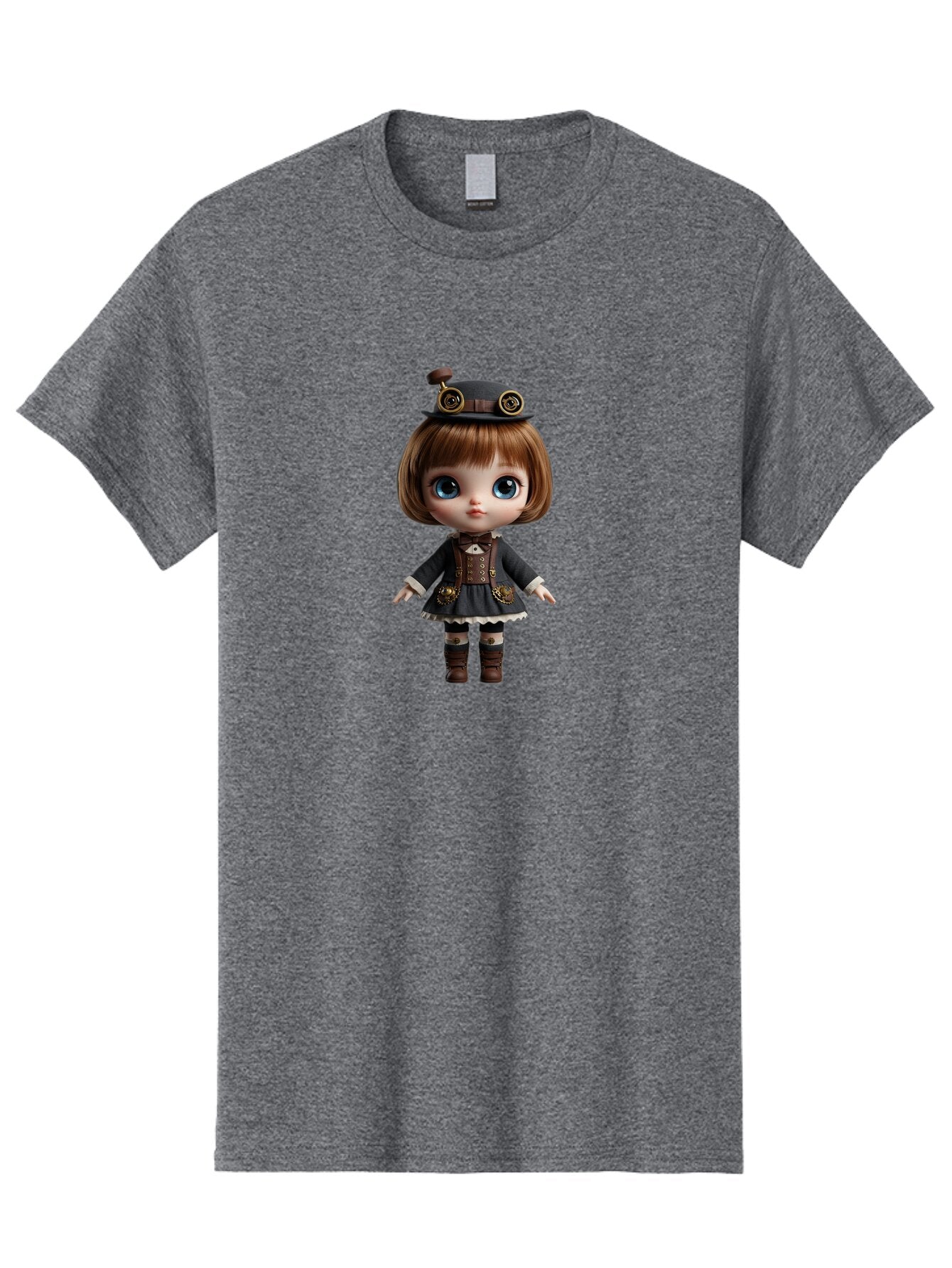 Steampunk-Blythe-Doll Men'S Graphic Tee, 100% Cotton, Comfortable Casual Summer Wear, Machine Washable, Vintage Camera, Old Camera, Antique Camera, Black Camera, Classic Photography, Photography Equipment, Nostalgic Device, Film Camera, Ban614 5