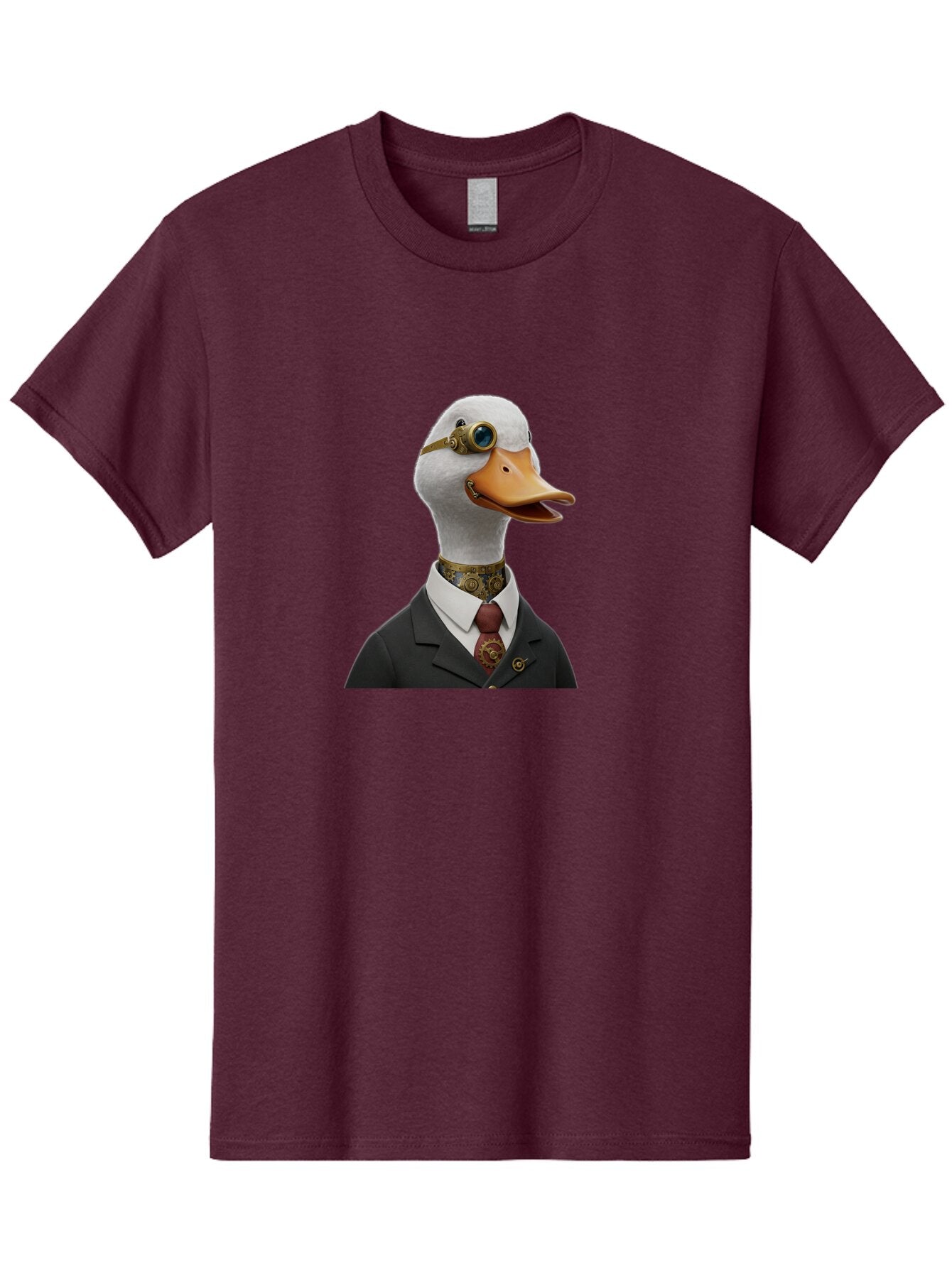 Steampunk-Duck Men'S Graphic Tee, 100% Cotton, Comfortable Casual Summer Wear, Machine Washable, Vintage Camera, Old Camera, Antique Camera, Black Camera, Classic Photography, Photography Equipment, Nostalgic Device, Film Camera, Camera Art Ban619