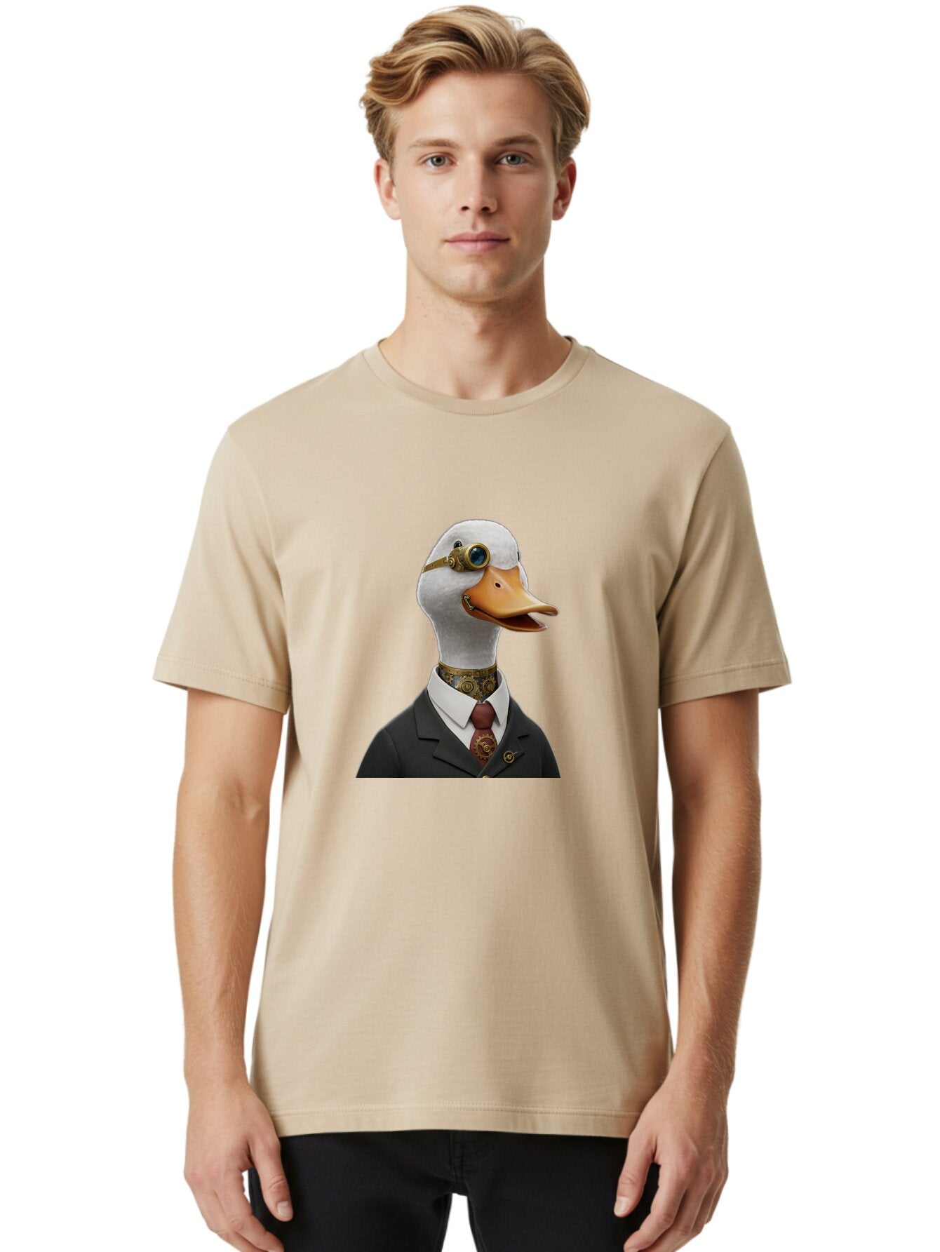 Steampunk-Duck Men'S Graphic Tee, 100% Cotton, Comfortable Casual Summer Wear, Machine Washable, Vintage Camera, Old Camera, Antique Camera, Black Camera, Classic Photography, Photography Equipment, Nostalgic Device, Film Camera, Camera Art Ban619 16