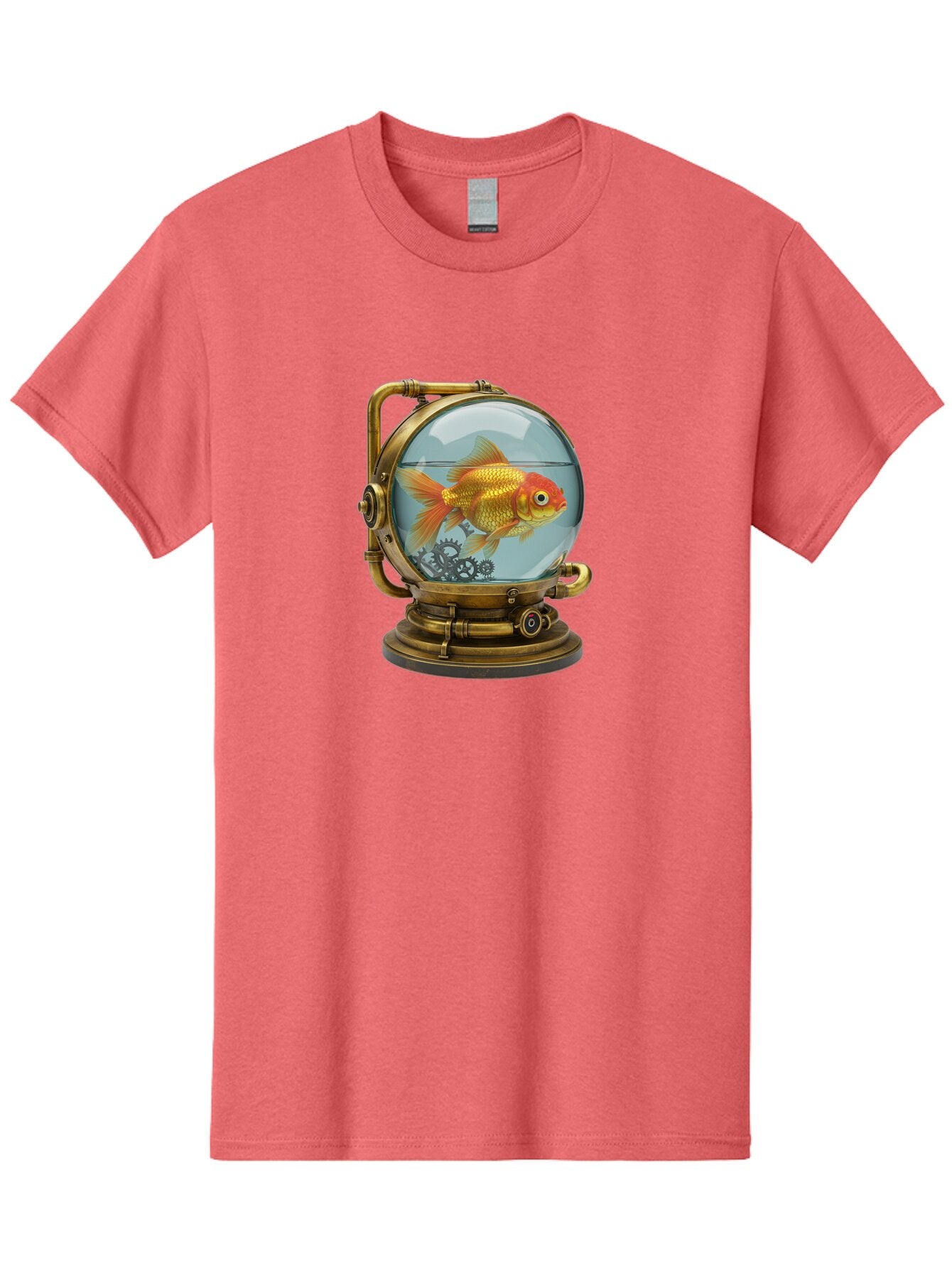 Steampunk-Goldfish Men'S Graphic Tee, 100% Cotton, Comfortable Casual Summer Wear, Machine Washable, Vintage Camera, Old Camera, Antique Camera, Black Camera, Classic Photography, Photography Equipment, Nostalgic Device, Film Camera, Ban620 5