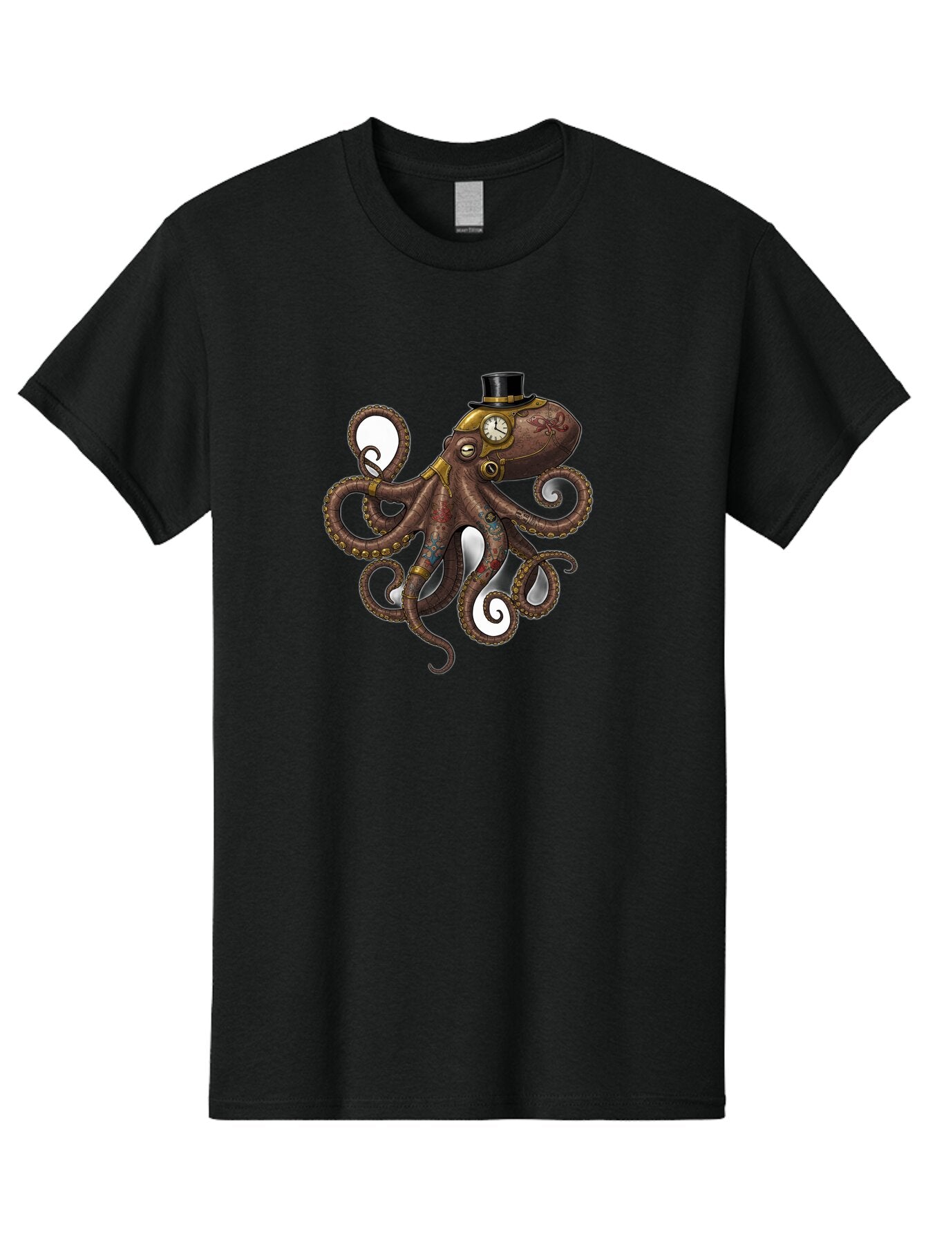 Steampunk-Octopus Men'S Graphic Tee, 100% Cotton, Comfortable Casual Summer Wear, Machine Washable, Vintage Camera, Old Camera, Antique Camera, Black Camera, Classic Photography, Photography Equipment, Nostalgic Device, Film Camera, Camera Art Ban622 12