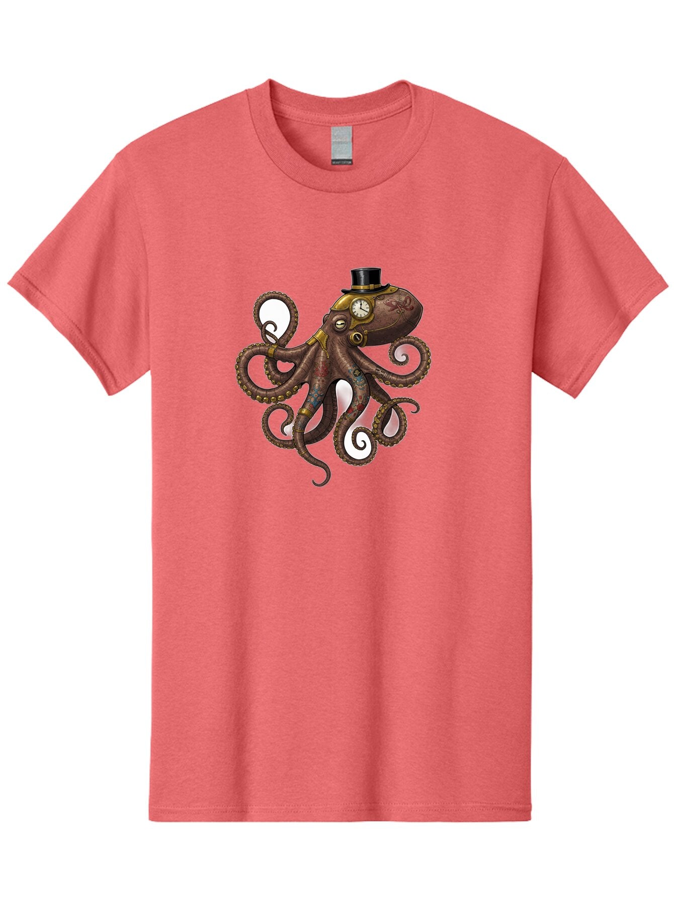 Steampunk-Octopus Men'S Graphic Tee, 100% Cotton, Comfortable Casual Summer Wear, Machine Washable, Vintage Camera, Old Camera, Antique Camera, Black Camera, Classic Photography, Photography Equipment, Nostalgic Device, Film Camera, Camera Art Ban622 5