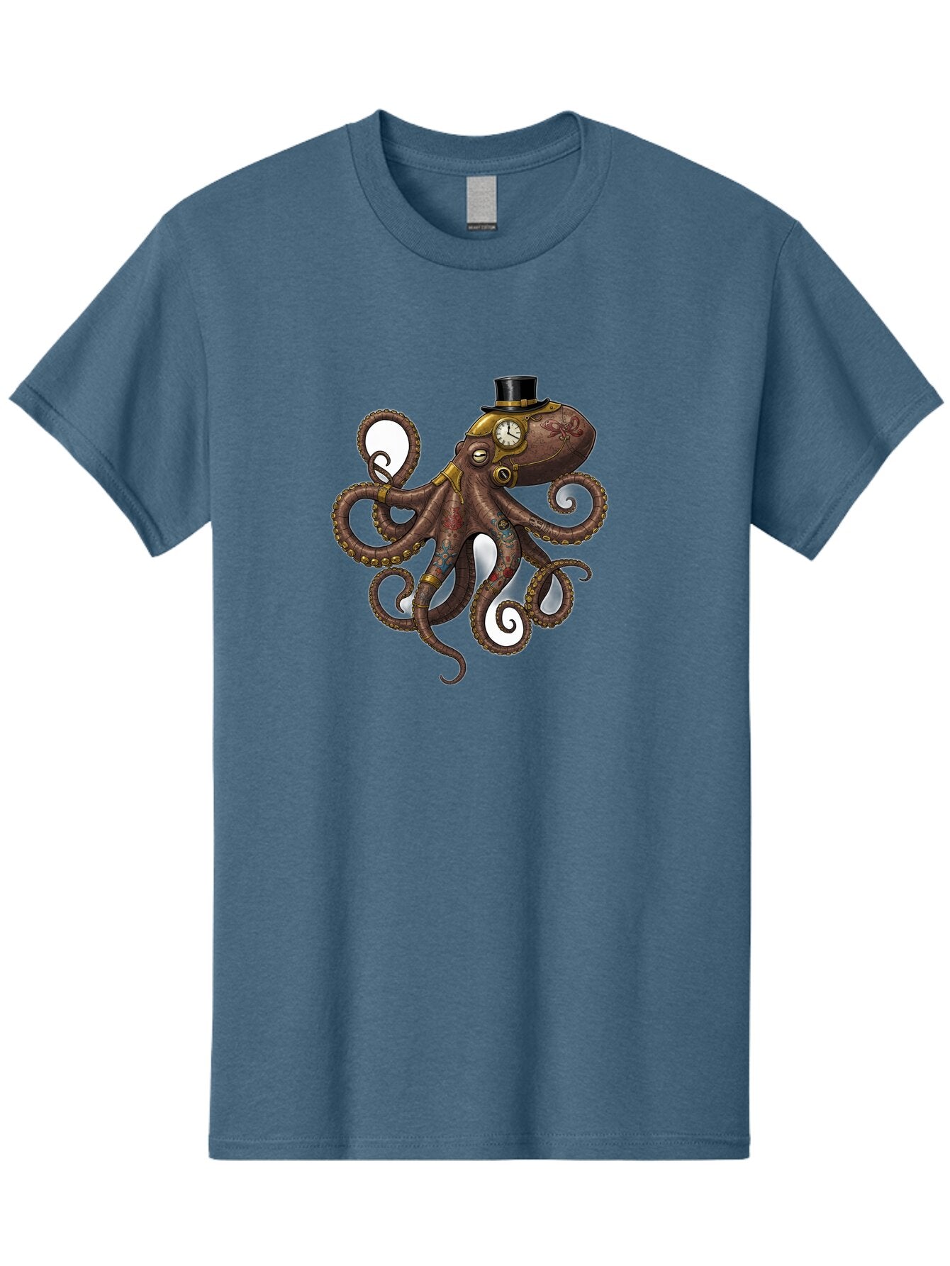 Steampunk-Octopus Men'S Graphic Tee, 100% Cotton, Comfortable Casual Summer Wear, Machine Washable, Vintage Camera, Old Camera, Antique Camera, Black Camera, Classic Photography, Photography Equipment, Nostalgic Device, Film Camera, Camera Art Ban622