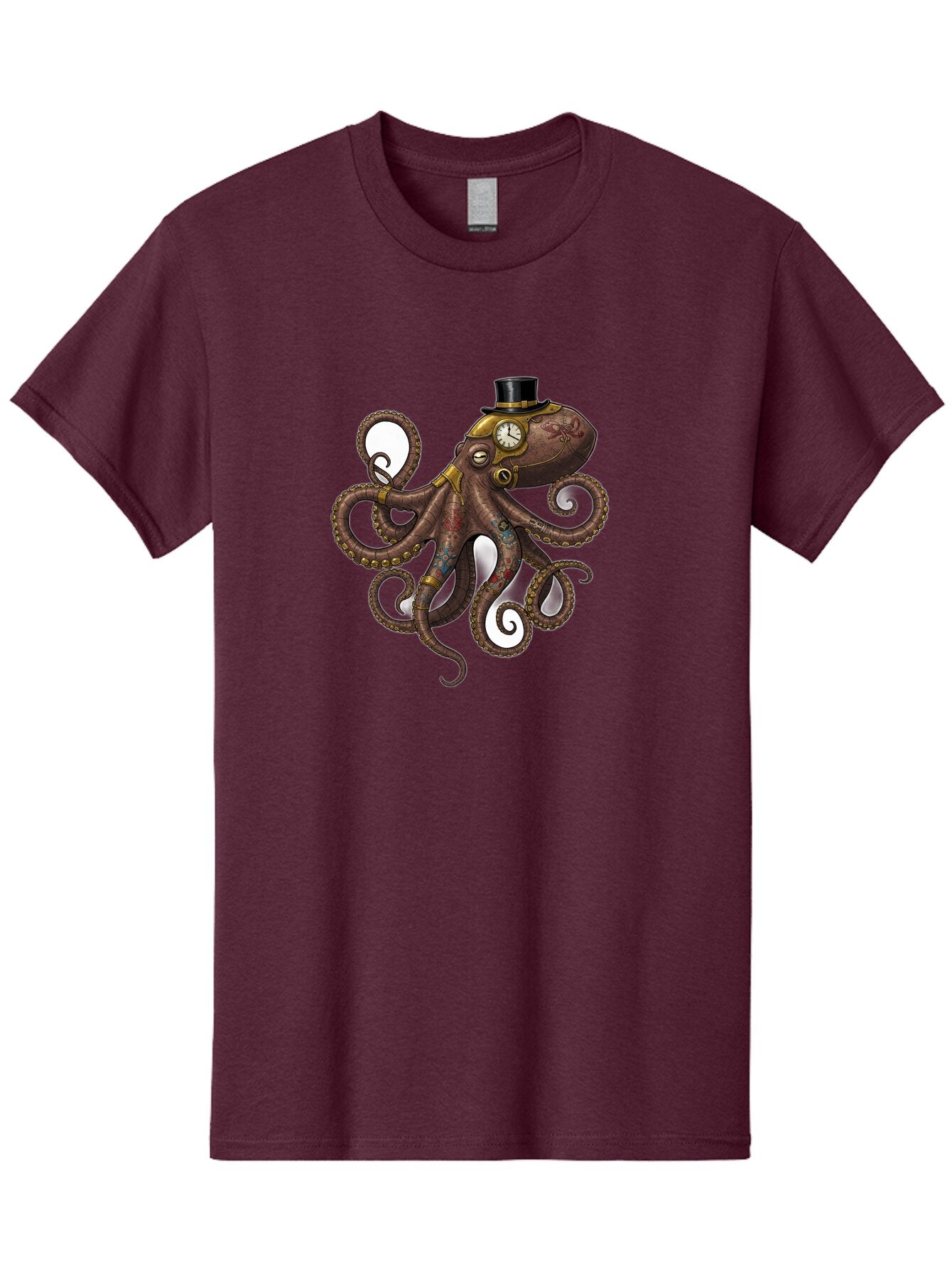 Steampunk-Octopus Men'S Graphic Tee, 100% Cotton, Comfortable Casual Summer Wear, Machine Washable, Vintage Camera, Old Camera, Antique Camera, Black Camera, Classic Photography, Photography Equipment, Nostalgic Device, Film Camera, Camera Art Ban622 3