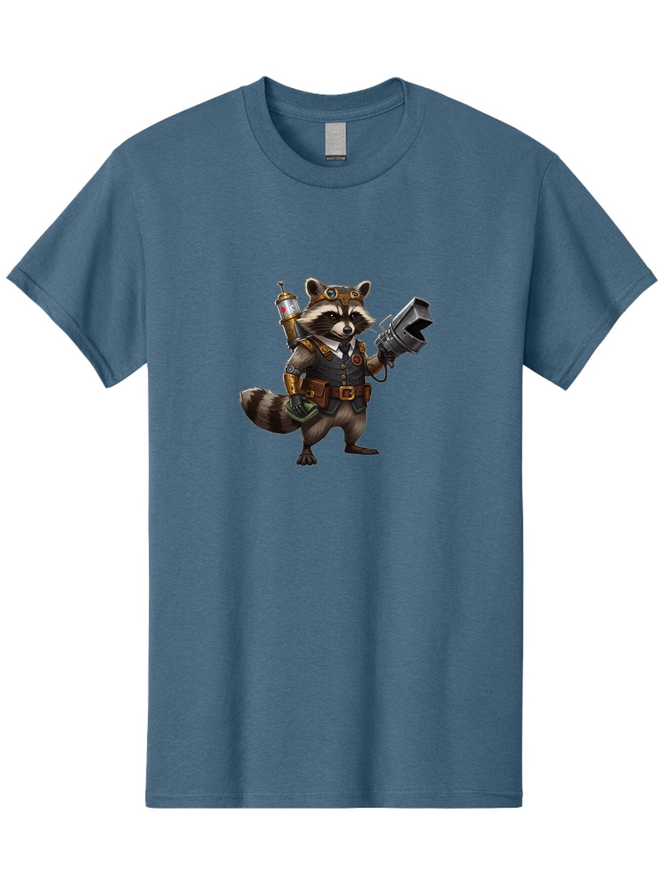 Steampunk-Raccoon Men'S Graphic Tee, 100% Cotton, Comfortable Casual Summer Wear, Machine Washable, Vintage Camera, Old Camera, Antique Camera, Black Camera, Classic Photography, Photography Equipment, Nostalgic Device, Film Camera, Camera Art Ban624 11