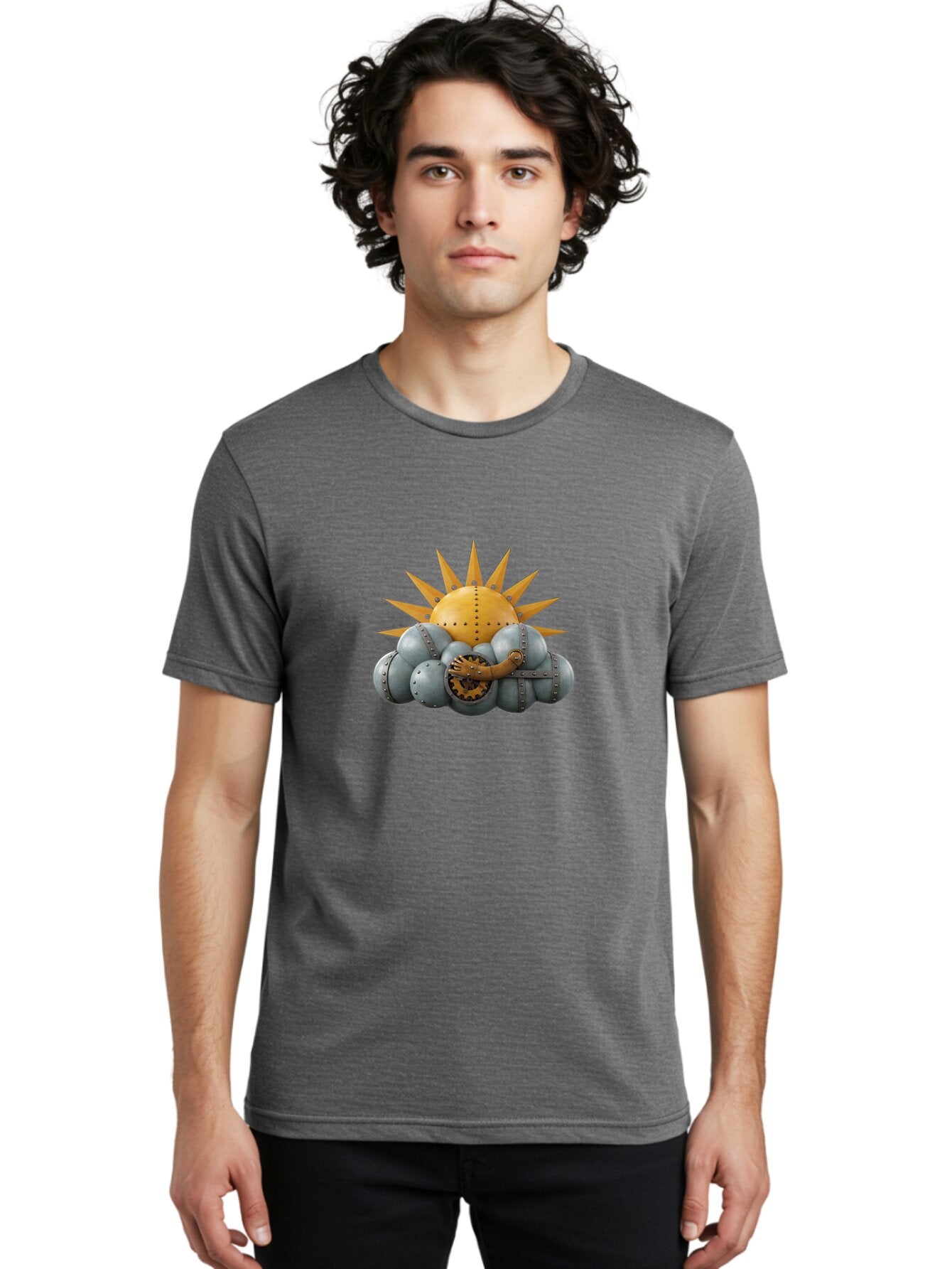 Steampunk-Sun Men'S Graphic Tee, 100% Cotton, Comfortable Casual Summer Wear, Machine Washable, Vintage Camera, Old Camera, Antique Camera, Black Camera, Classic Photography, Photography Equipment, Nostalgic Device, Film Camera, Camera Art Ban630 25