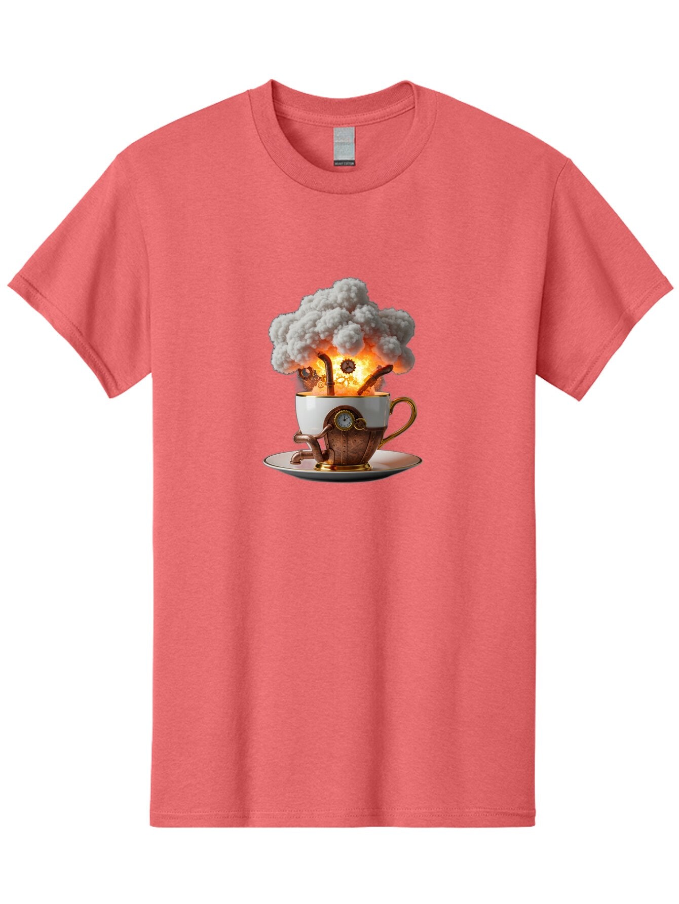 Steampunk-Tea-Cup-Explosion Men'S Graphic Tee, 100% Cotton, Comfortable Casual Summer Wear, Machine Washable, Vintage Camera, Old Camera, Antique Camera, Black Camera, Classic Photography, Photography Equipment, Nostalgic Device, Film Camera, Ban631 12