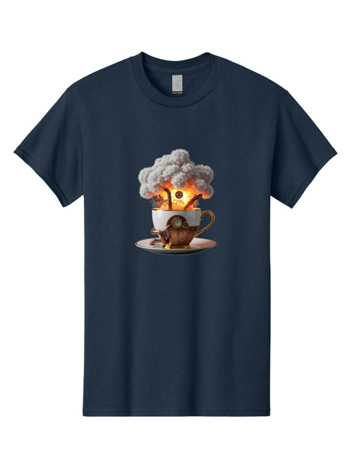 Steampunk-Tea-Cup-Explosion Men'S Graphic Tee, 100% Cotton, Comfortable Casual Summer Wear, Machine Washable, Vintage Camera, Old Camera, Antique Camera, Black Camera, Classic Photography, Photography Equipment, Nostalgic Device, Film Camera, Ban631 9