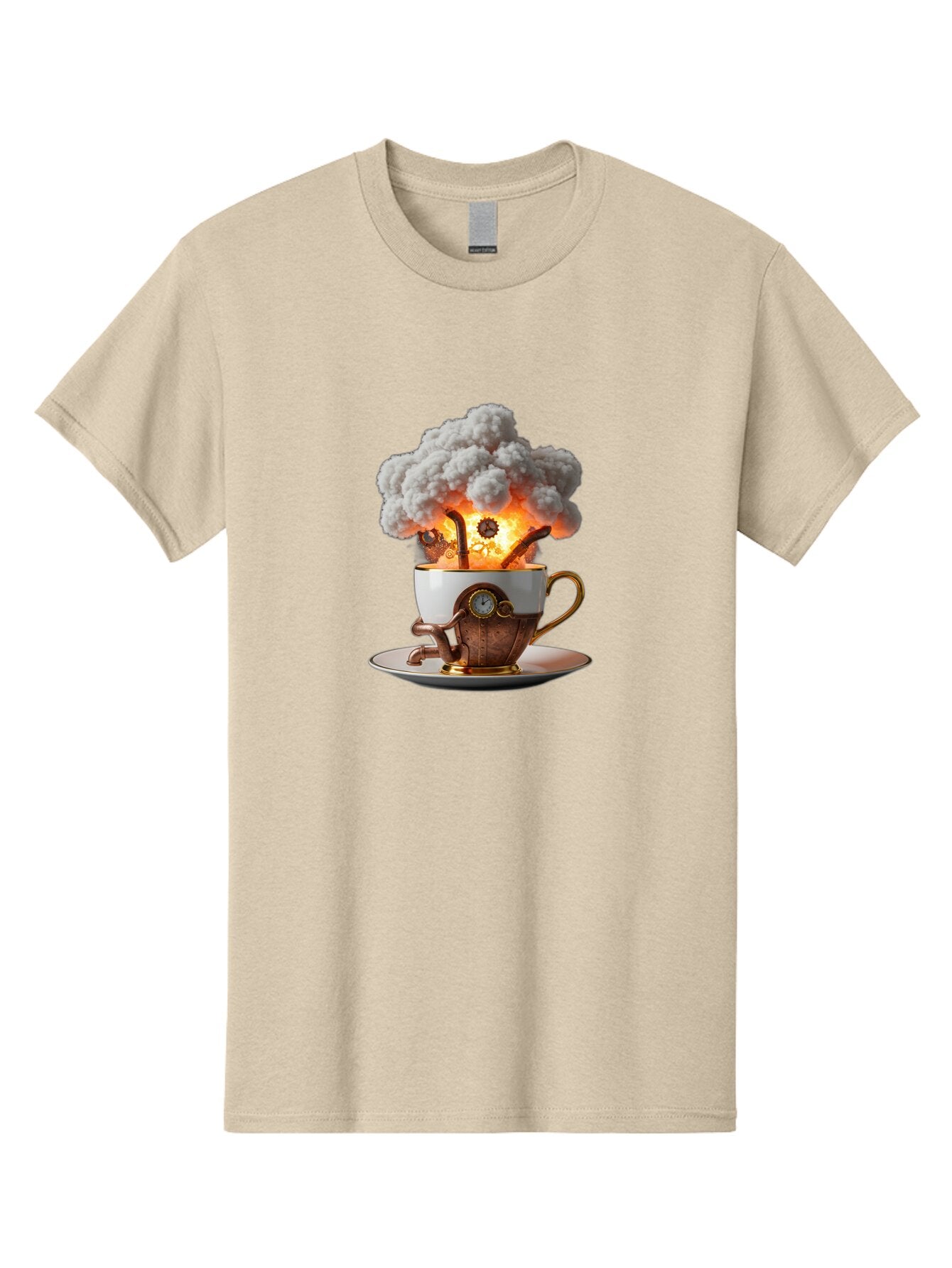 Steampunk-Tea-Cup-Explosion Men'S Graphic Tee, 100% Cotton, Comfortable Casual Summer Wear, Machine Washable, Vintage Camera, Old Camera, Antique Camera, Black Camera, Classic Photography, Photography Equipment, Nostalgic Device, Film Camera, Ban631 3