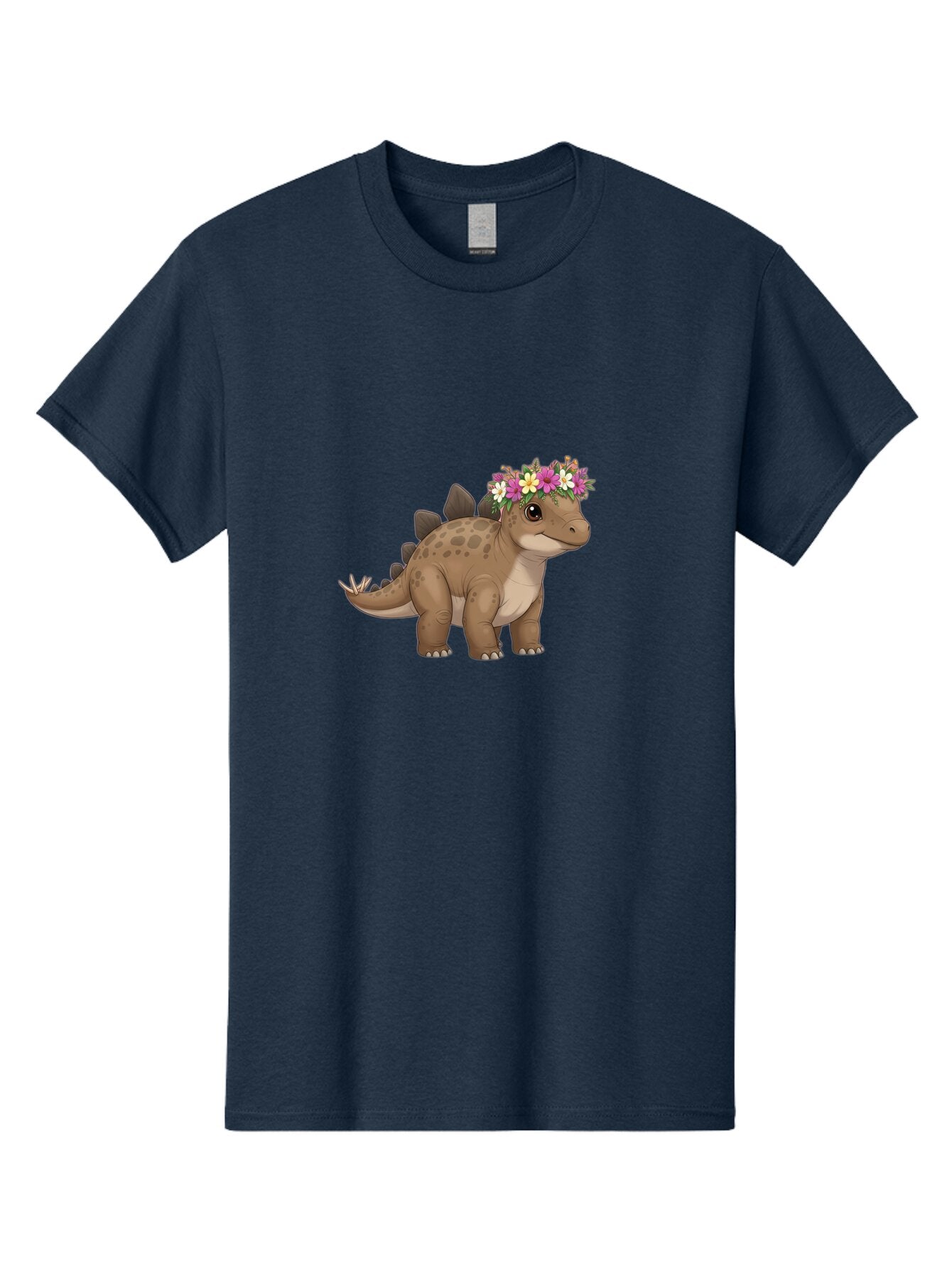 Stegosaurus-With-Flower-Crown Men'S Graphic Tee, 100% Cotton, Comfortable Casual Summer Wear, Machine Washable, Vintage Camera, Old Camera, Antique Camera, Black Camera, Classic Photography, Photography Equipment, Nostalgic Device, Ban634