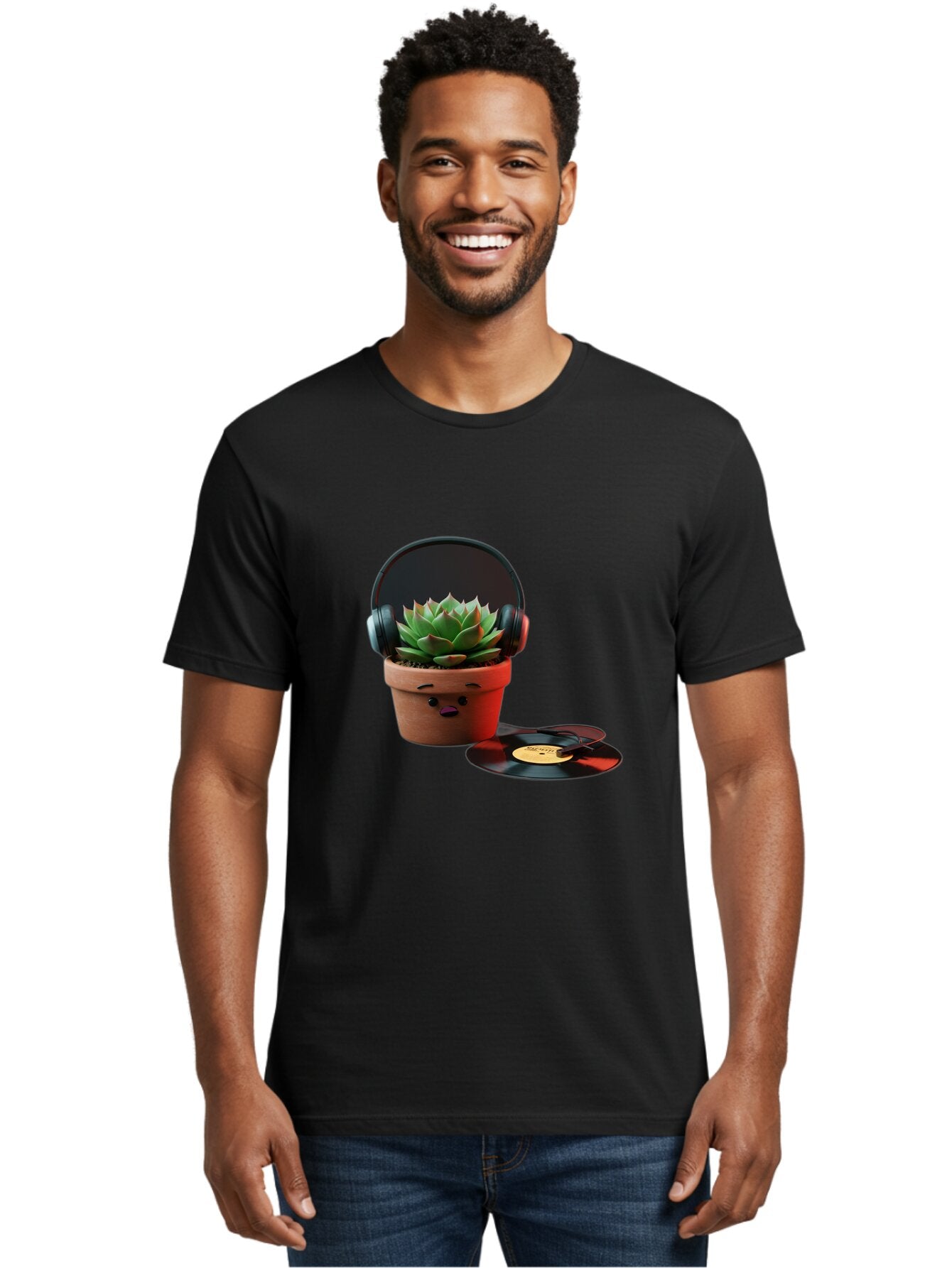Succulent-Headphones Men'S Graphic Tee, 100% Cotton, Comfortable Casual Summer Wear, Machine Washable, Vintage Camera, Old Camera, Antique Camera, Black Camera, Classic Photography, Photography Equipment, Nostalgic Device, Film Camera, Ban652 21