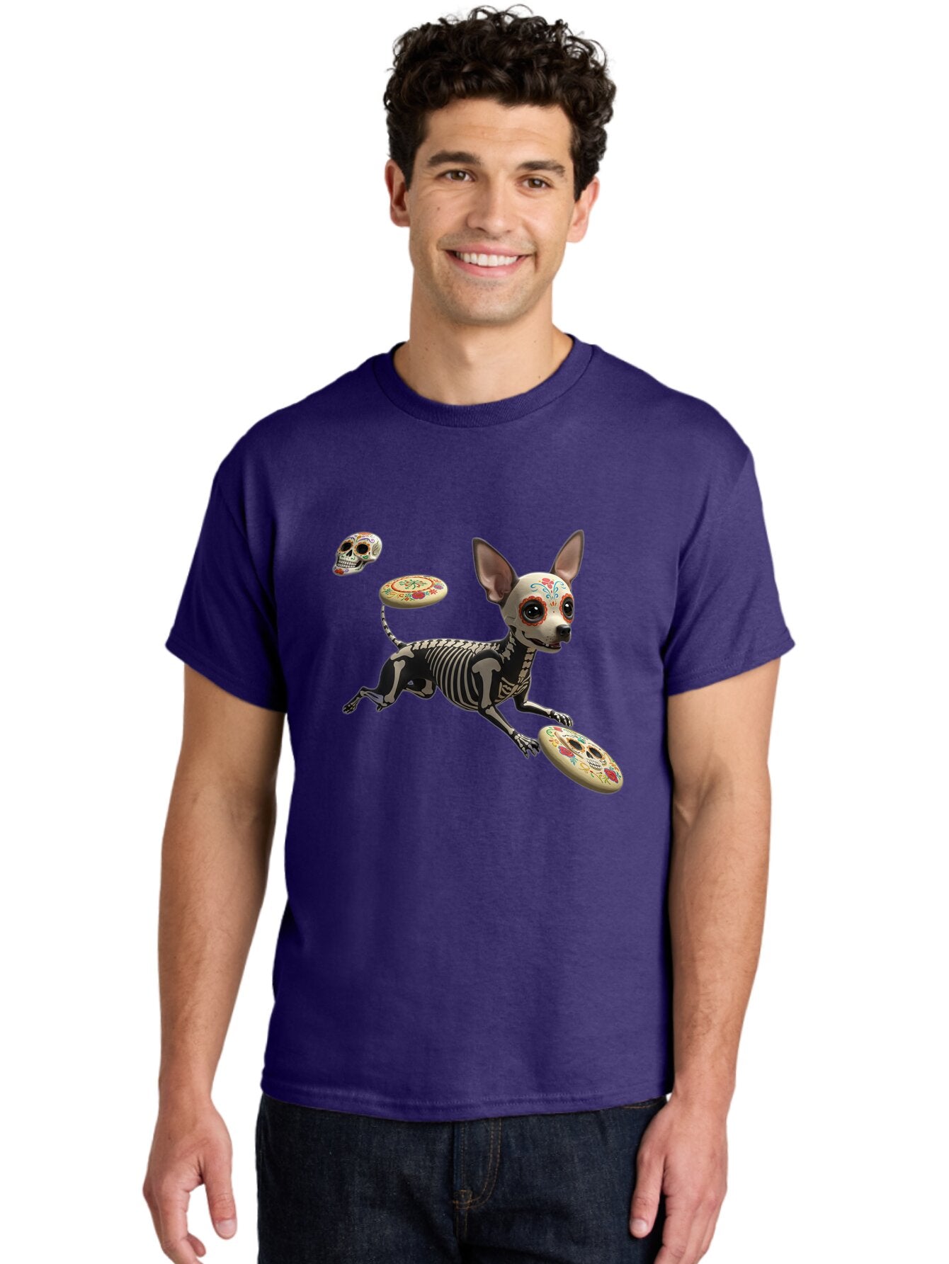 Sugar-Skull-Chihuahua Men'S Graphic Tee, 100% Cotton, Comfortable Casual Summer Wear, Machine Washable, Vintage Camera, Old Camera, Antique Camera, Black Camera, Classic Photography, Photography Equipment, Nostalgic Device, Film Camera, Ban658 19