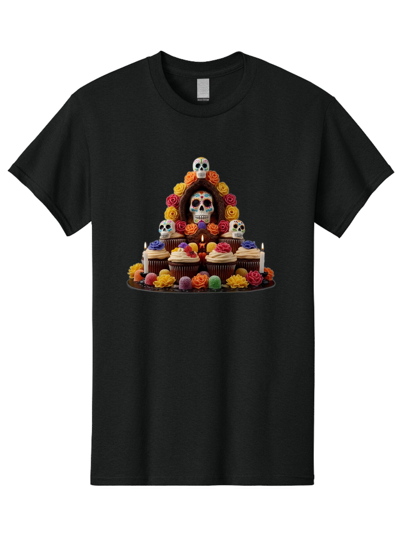 Sugar-Skull-Cupcake-Display Men'S Graphic Tee, 100% Cotton, Comfortable Casual Summer Wear, Machine Washable, Vintage Camera, Old Camera, Antique Camera, Black Camera, Classic Photography, Photography Equipment, Nostalgic Device, Film Camera, Ban660 6