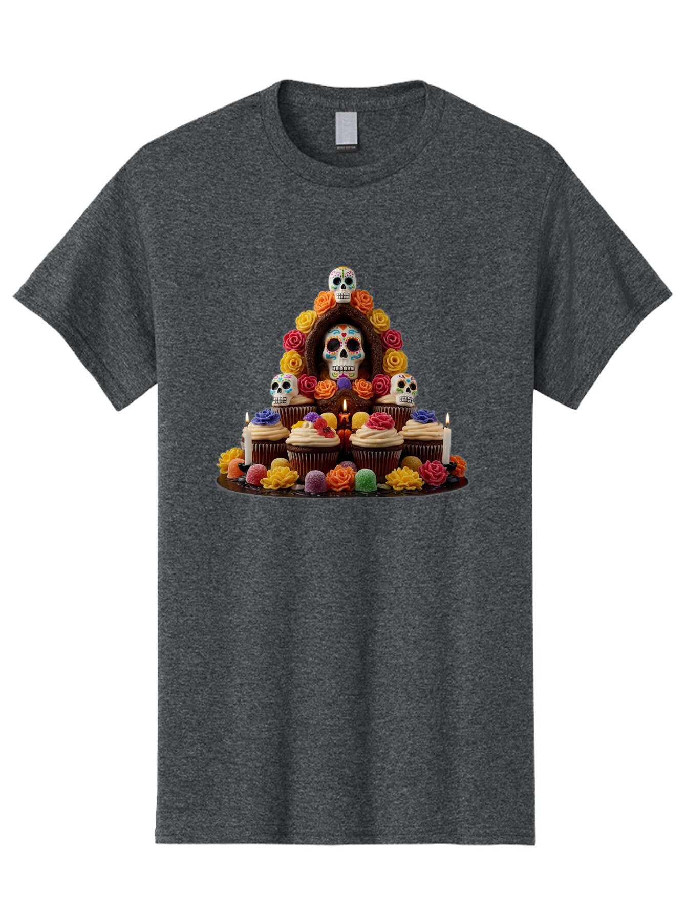 Sugar-Skull-Cupcake-Display Men'S Graphic Tee, 100% Cotton, Comfortable Casual Summer Wear, Machine Washable, Vintage Camera, Old Camera, Antique Camera, Black Camera, Classic Photography, Photography Equipment, Nostalgic Device, Film Camera, Ban660 4