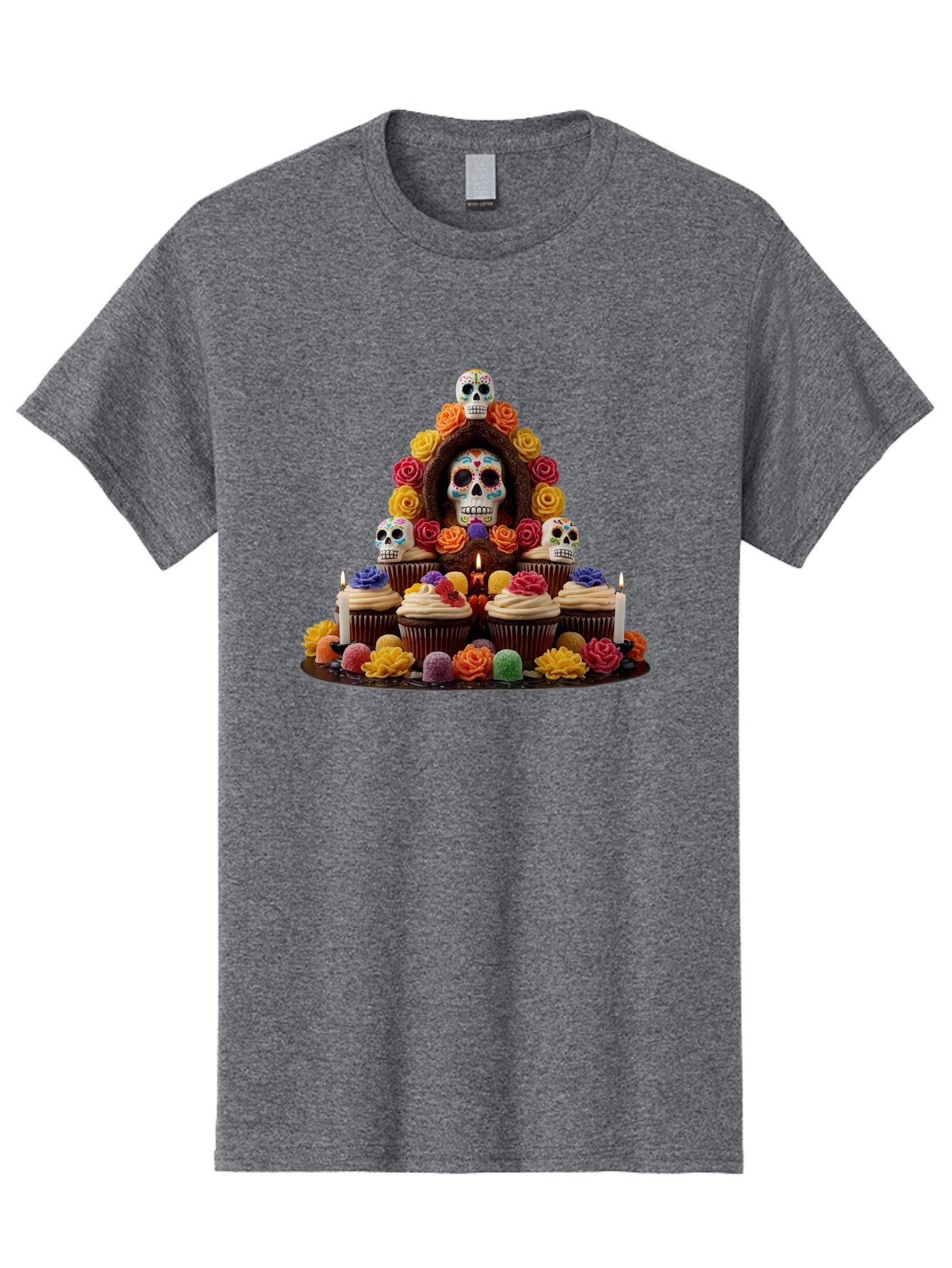 Sugar-Skull-Cupcake-Display Men'S Graphic Tee, 100% Cotton, Comfortable Casual Summer Wear, Machine Washable, Vintage Camera, Old Camera, Antique Camera, Black Camera, Classic Photography, Photography Equipment, Nostalgic Device, Film Camera, Ban660 11