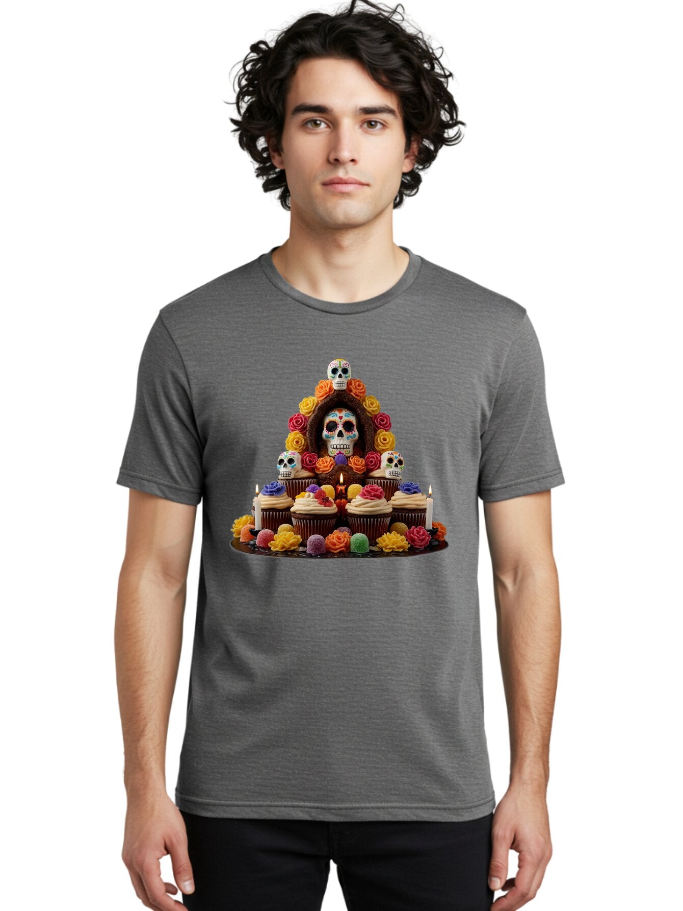 Sugar-Skull-Cupcake-Display Men'S Graphic Tee, 100% Cotton, Comfortable Casual Summer Wear, Machine Washable, Vintage Camera, Old Camera, Antique Camera, Black Camera, Classic Photography, Photography Equipment, Nostalgic Device, Film Camera, Ban660 27