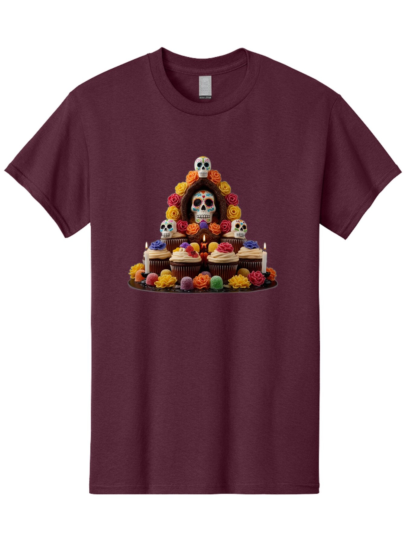 Sugar-Skull-Cupcake-Display Men'S Graphic Tee, 100% Cotton, Comfortable Casual Summer Wear, Machine Washable, Vintage Camera, Old Camera, Antique Camera, Black Camera, Classic Photography, Photography Equipment, Nostalgic Device, Film Camera, Ban660