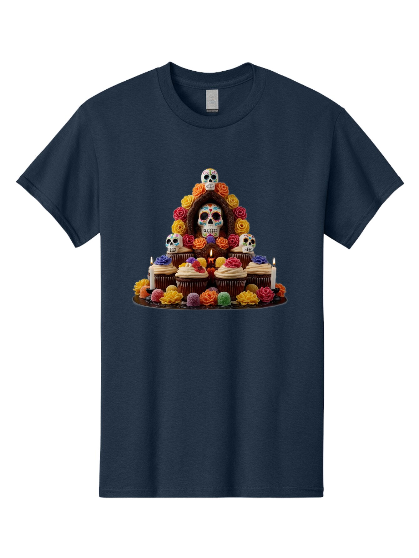 Sugar-Skull-Cupcake-Display Men'S Graphic Tee, 100% Cotton, Comfortable Casual Summer Wear, Machine Washable, Vintage Camera, Old Camera, Antique Camera, Black Camera, Classic Photography, Photography Equipment, Nostalgic Device, Film Camera, Ban660