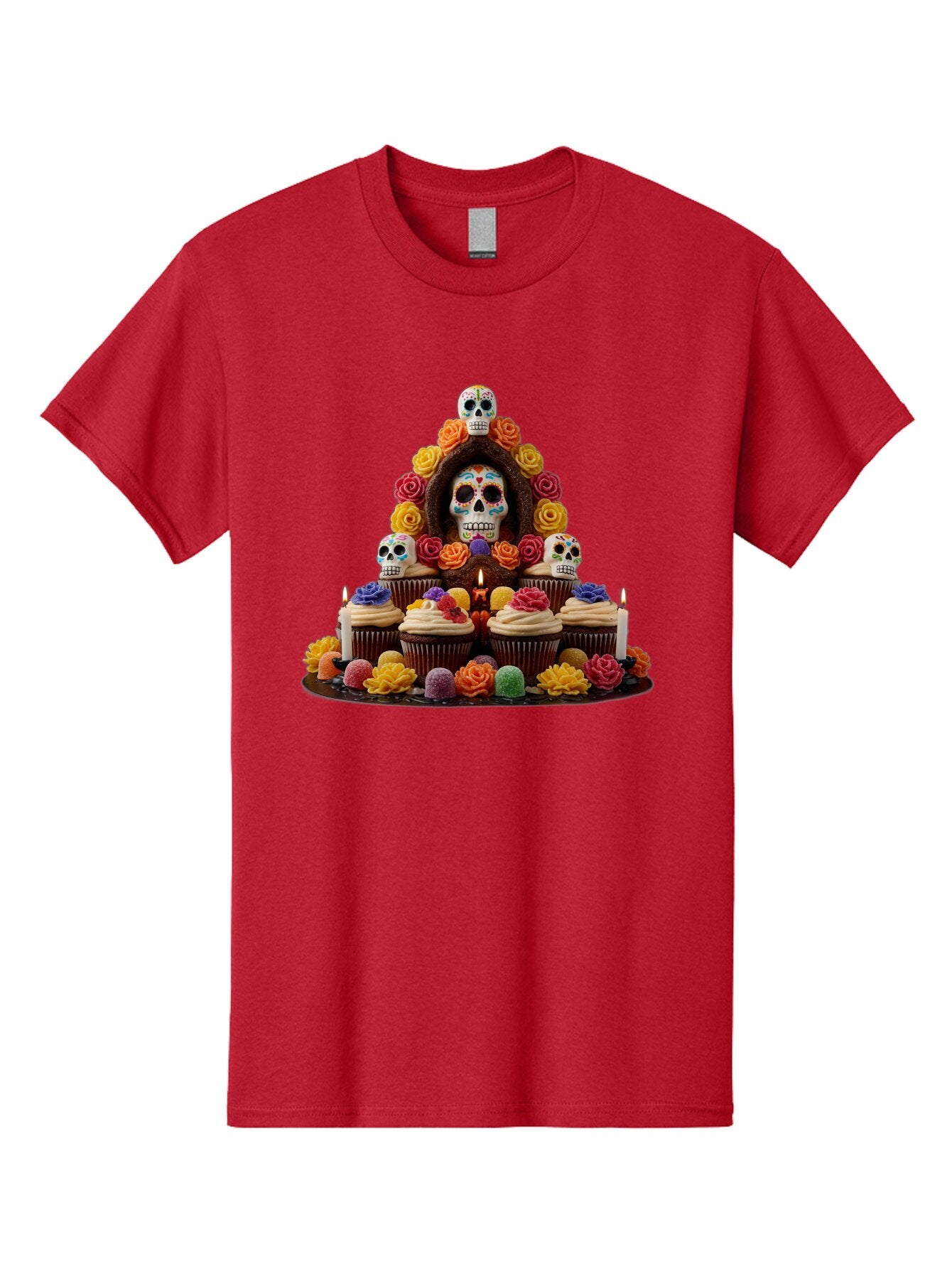 Sugar-Skull-Cupcake-Display Men'S Graphic Tee, 100% Cotton, Comfortable Casual Summer Wear, Machine Washable, Vintage Camera, Old Camera, Antique Camera, Black Camera, Classic Photography, Photography Equipment, Nostalgic Device, Film Camera, Ban660 15
