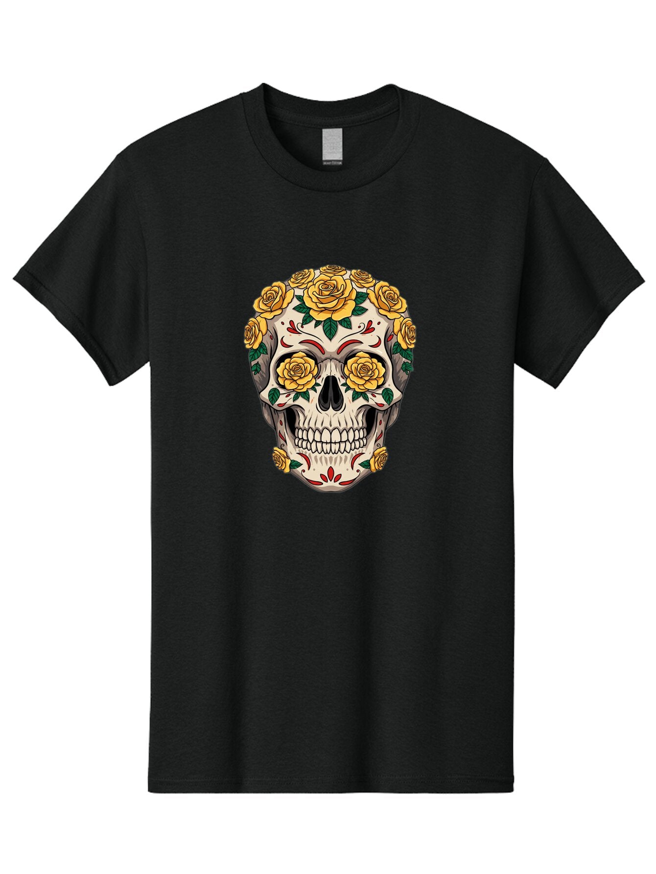 Sugar-Skull-With-Yellow-Roses Men'S Graphic Tee, 100% Cotton, Comfortable Casual Summer Wear, Machine Washable, Vintage Camera, Old Camera, Antique Camera, Black Camera, Classic Photography, Photography Equipment, Nostalgic Device, Ban662 15