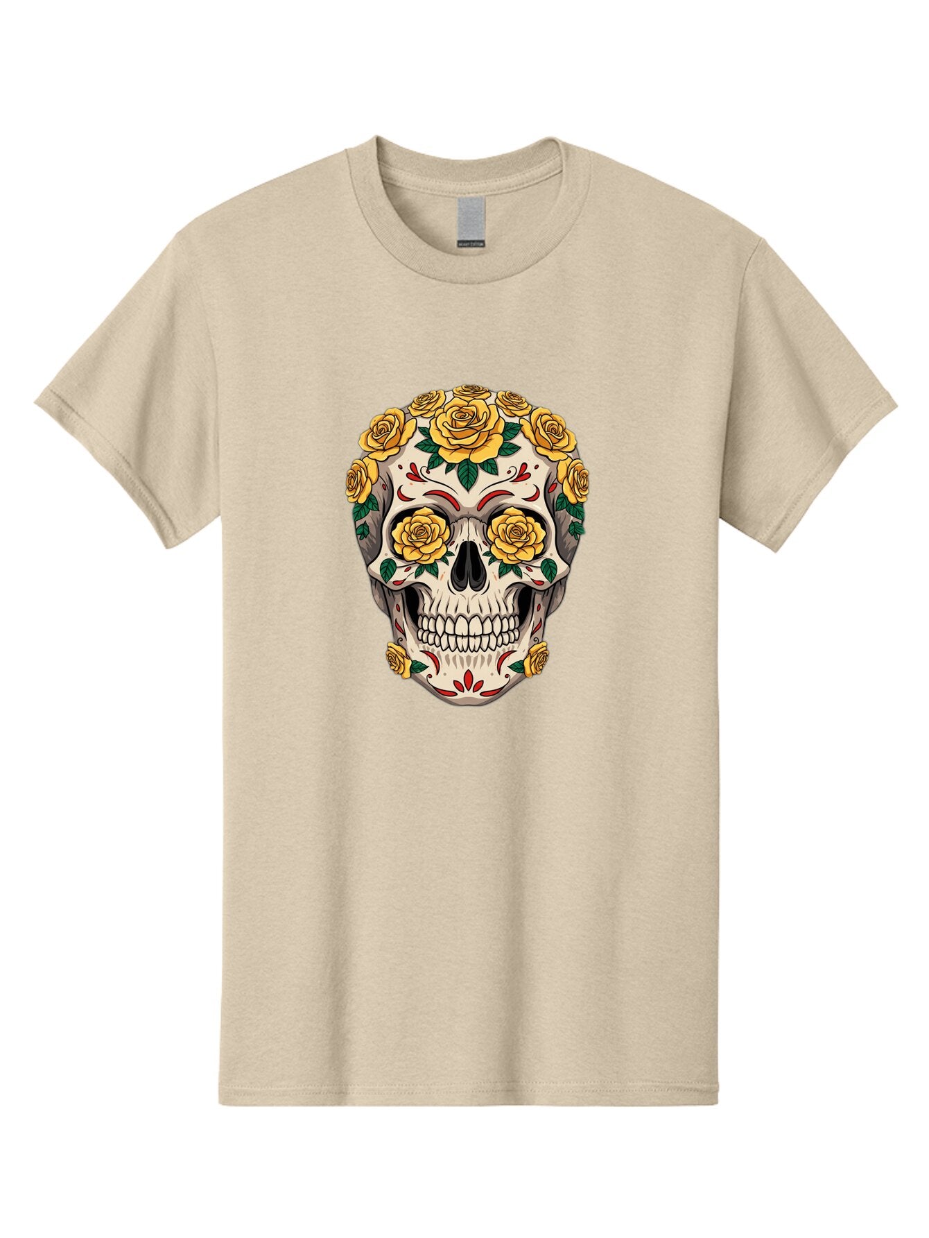 Sugar-Skull-With-Yellow-Roses Men'S Graphic Tee, 100% Cotton, Comfortable Casual Summer Wear, Machine Washable, Vintage Camera, Old Camera, Antique Camera, Black Camera, Classic Photography, Photography Equipment, Nostalgic Device, Ban662 3