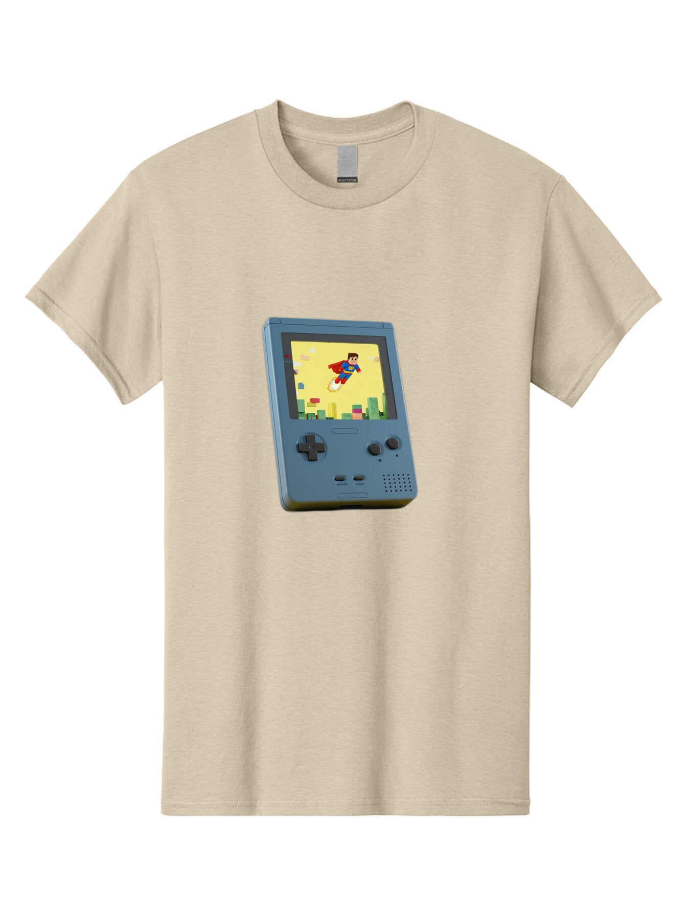 Superman-Gameboy Men'S Graphic Tee, 100% Cotton, Comfortable Casual Summer Wear, Machine Washable, Vintage Camera, Old Camera, Antique Camera, Black Camera, Classic Photography, Photography Equipment, Nostalgic Device, Film Camera, Camera Art Ban679