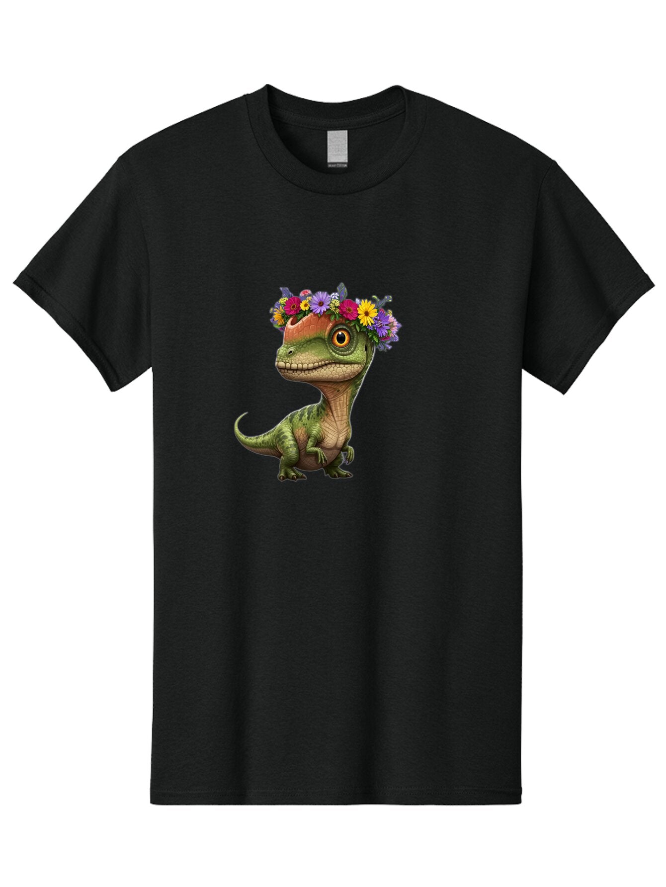 T-Rex-With-Flowers Men'S Graphic Tee, 100% Cotton, Comfortable Casual Summer Wear, Machine Washable, Vintage Camera, Old Camera, Antique Camera, Black Camera, Classic Photography, Photography Equipment, Nostalgic Device, Film Camera, Ban689 9