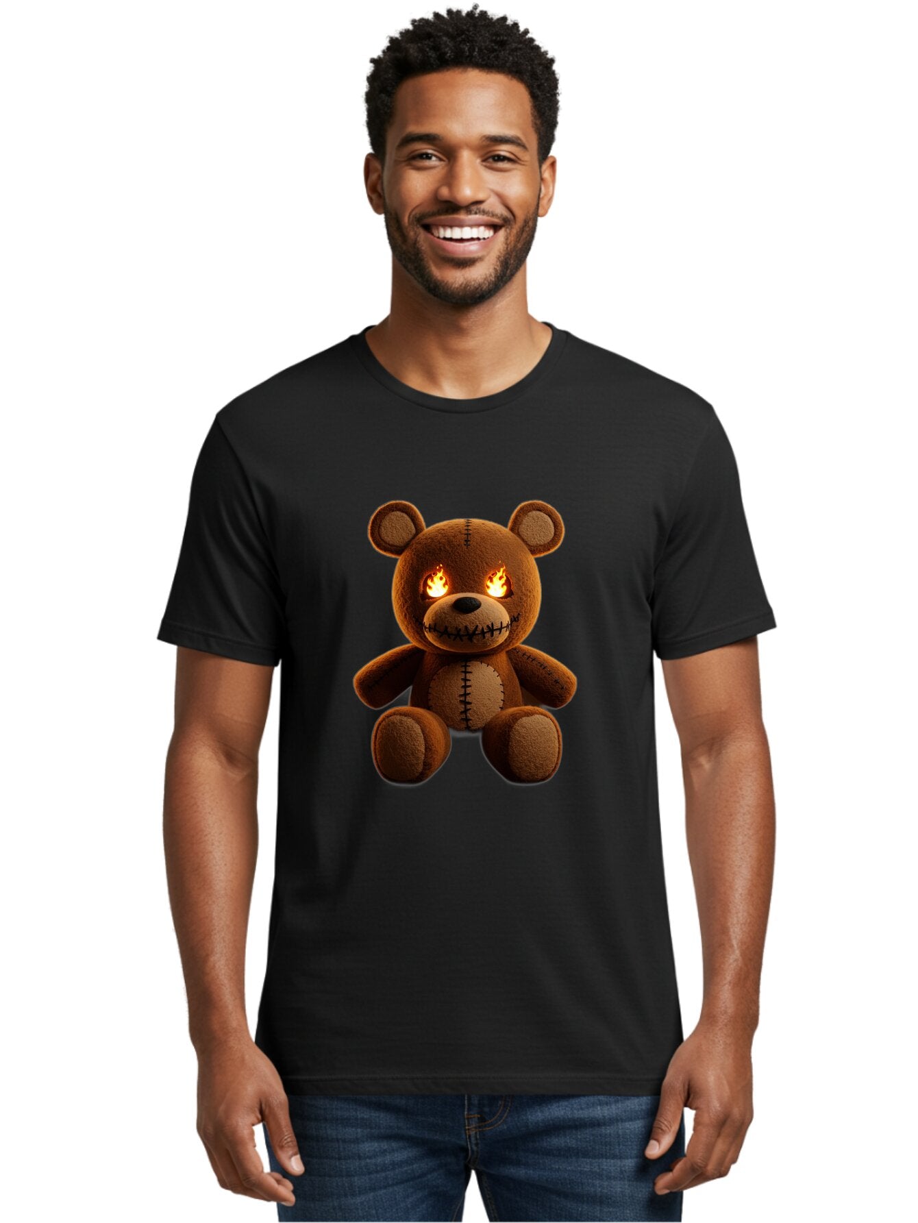 Teddy-Bear-With-Flames-Eyes Men'S Graphic Tee, 100% Cotton, Comfortable Casual Summer Wear, Machine Washable, Vintage Camera, Old Camera, Antique Camera, Black Camera, Classic Photography, Photography Equipment, Nostalgic Device, Film Camera, Ban717 26