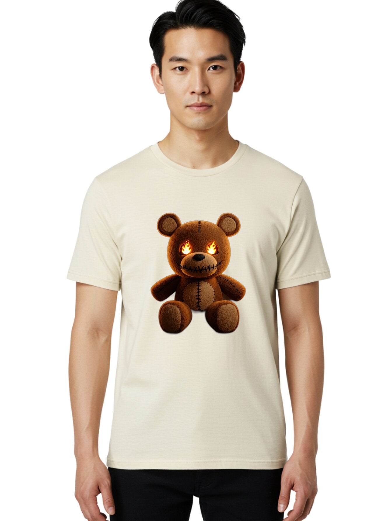 Teddy-Bear-With-Flames-Eyes Men'S Graphic Tee, 100% Cotton, Comfortable Casual Summer Wear, Machine Washable, Vintage Camera, Old Camera, Antique Camera, Black Camera, Classic Photography, Photography Equipment, Nostalgic Device, Film Camera, Ban717 30
