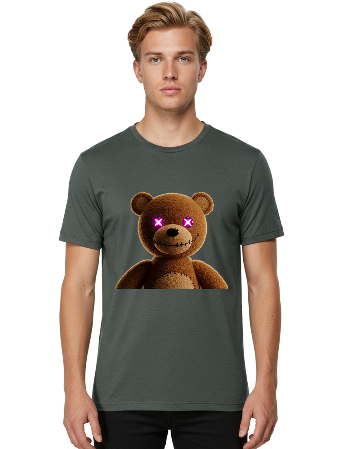 Teddy-Bear-With-Glowing-Eyes Men'S Graphic Tee, 100% Cotton, Comfortable Casual Summer Wear, Machine Washable, Vintage Camera, Old Camera, Antique Camera, Black Camera, Classic Photography, Photography Equipment, Nostalgic Device, Film Camera, Ban718 25