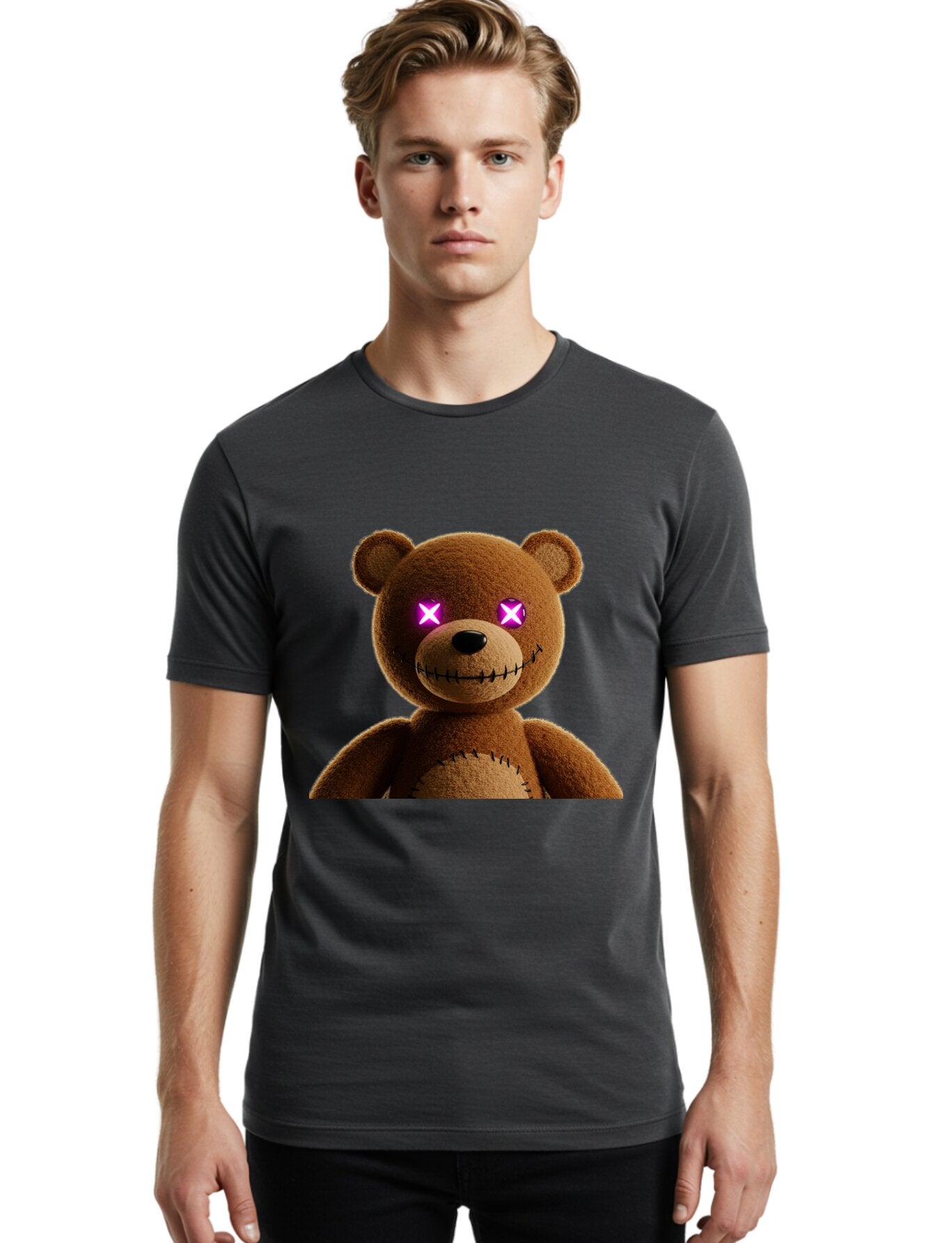 Teddy-Bear-With-Glowing-Eyes Men'S Graphic Tee, 100% Cotton, Comfortable Casual Summer Wear, Machine Washable, Vintage Camera, Old Camera, Antique Camera, Black Camera, Classic Photography, Photography Equipment, Nostalgic Device, Film Camera, Ban718 23