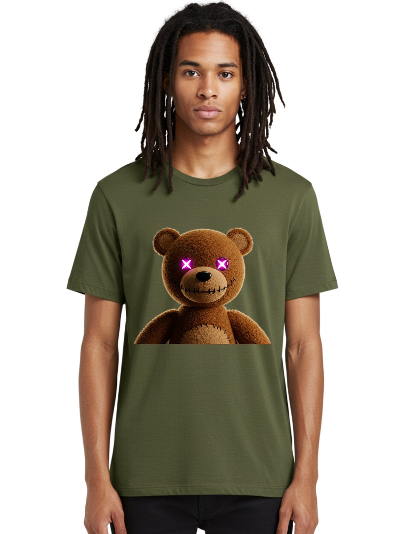 Teddy-Bear-With-Glowing-Eyes Men'S Graphic Tee, 100% Cotton, Comfortable Casual Summer Wear, Machine Washable, Vintage Camera, Old Camera, Antique Camera, Black Camera, Classic Photography, Photography Equipment, Nostalgic Device, Film Camera, Ban718 18