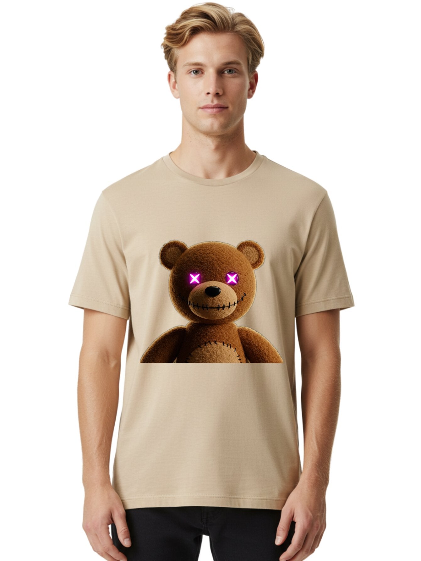 Teddy-Bear-With-Glowing-Eyes Men'S Graphic Tee, 100% Cotton, Comfortable Casual Summer Wear, Machine Washable, Vintage Camera, Old Camera, Antique Camera, Black Camera, Classic Photography, Photography Equipment, Nostalgic Device, Film Camera, Ban718 30
