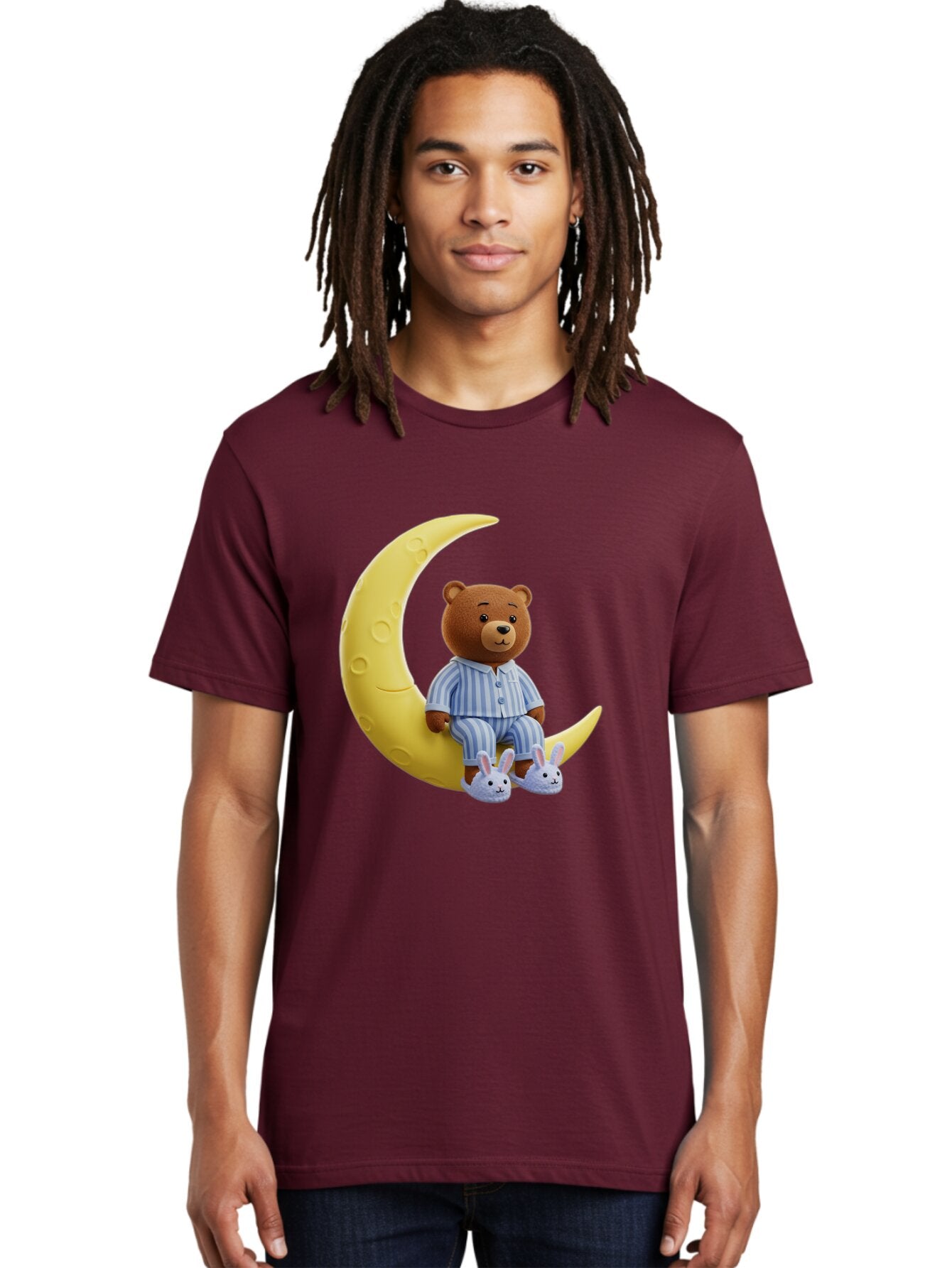 Teddy-On-Crescent-Moon Men'S Graphic Tee, 100% Cotton, Comfortable Casual Summer Wear, Machine Washable, Vintage Camera, Old Camera, Antique Camera, Black Camera, Classic Photography, Photography Equipment, Nostalgic Device, Film Camera, Ban729 23