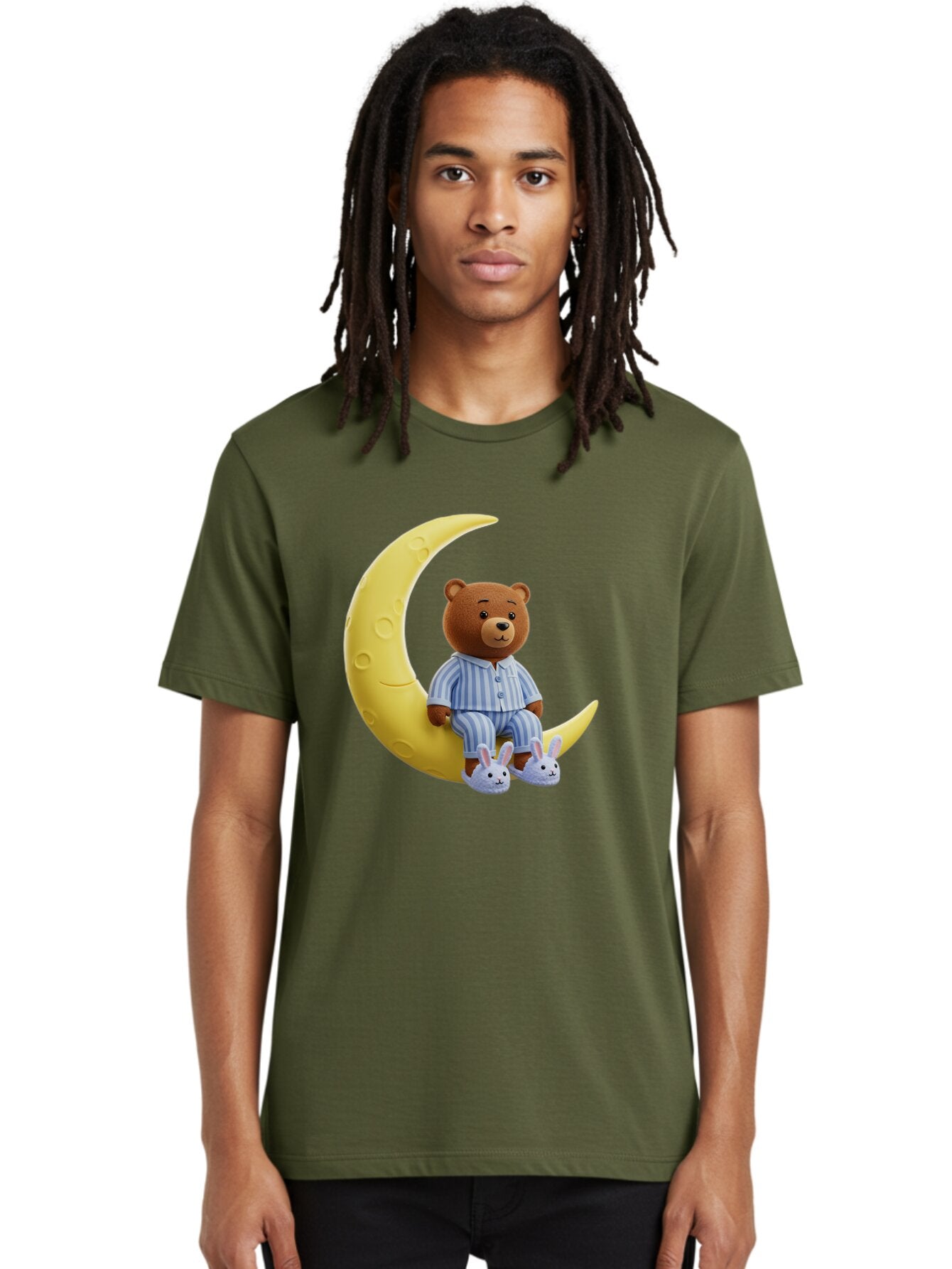 Teddy-On-Crescent-Moon Men'S Graphic Tee, 100% Cotton, Comfortable Casual Summer Wear, Machine Washable, Vintage Camera, Old Camera, Antique Camera, Black Camera, Classic Photography, Photography Equipment, Nostalgic Device, Film Camera, Ban729 19