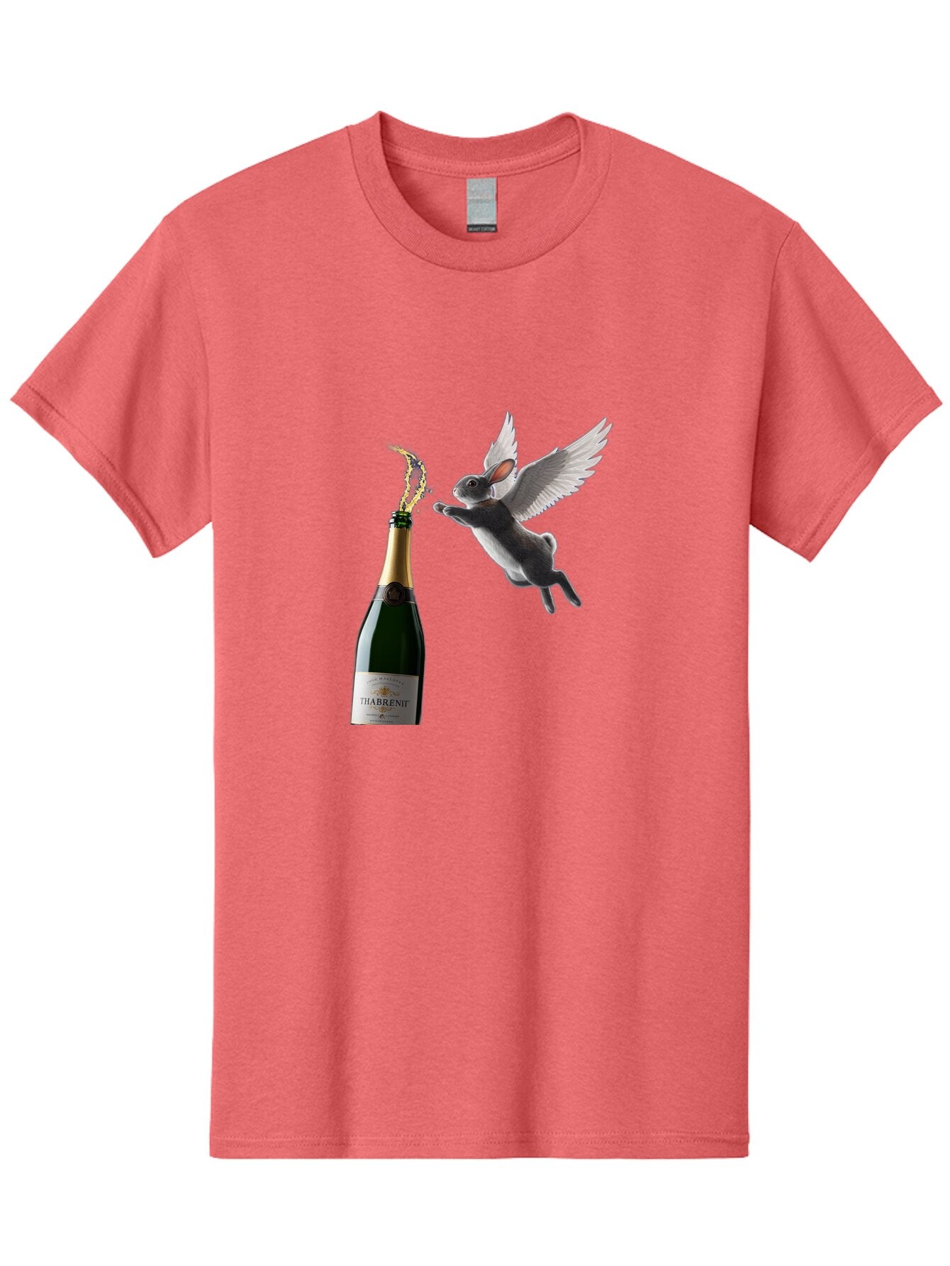 Thabrent-Champagne-Bottle-And-Flying-Bunny Men'S Graphic Tee, 100% Cotton, Comfortable Casual Summer Wear, Machine Washable, Vintage Camera, Old Camera, Antique Camera, Black Camera, Classic Photography, Photography Equipment, Ban737 4