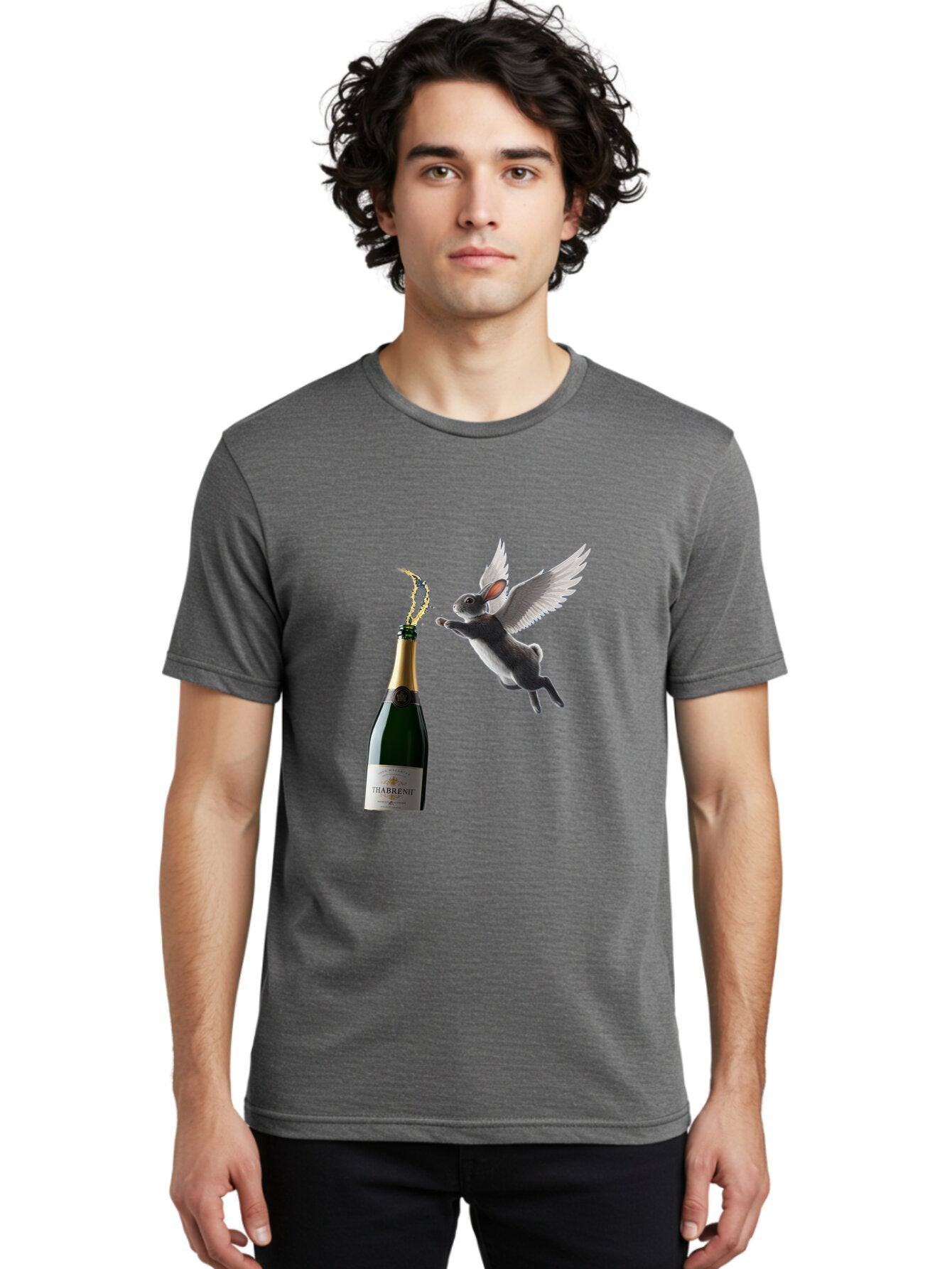 Thabrent-Champagne-Bottle-And-Flying-Bunny Men'S Graphic Tee, 100% Cotton, Comfortable Casual Summer Wear, Machine Washable, Vintage Camera, Old Camera, Antique Camera, Black Camera, Classic Photography, Photography Equipment, Ban737 22