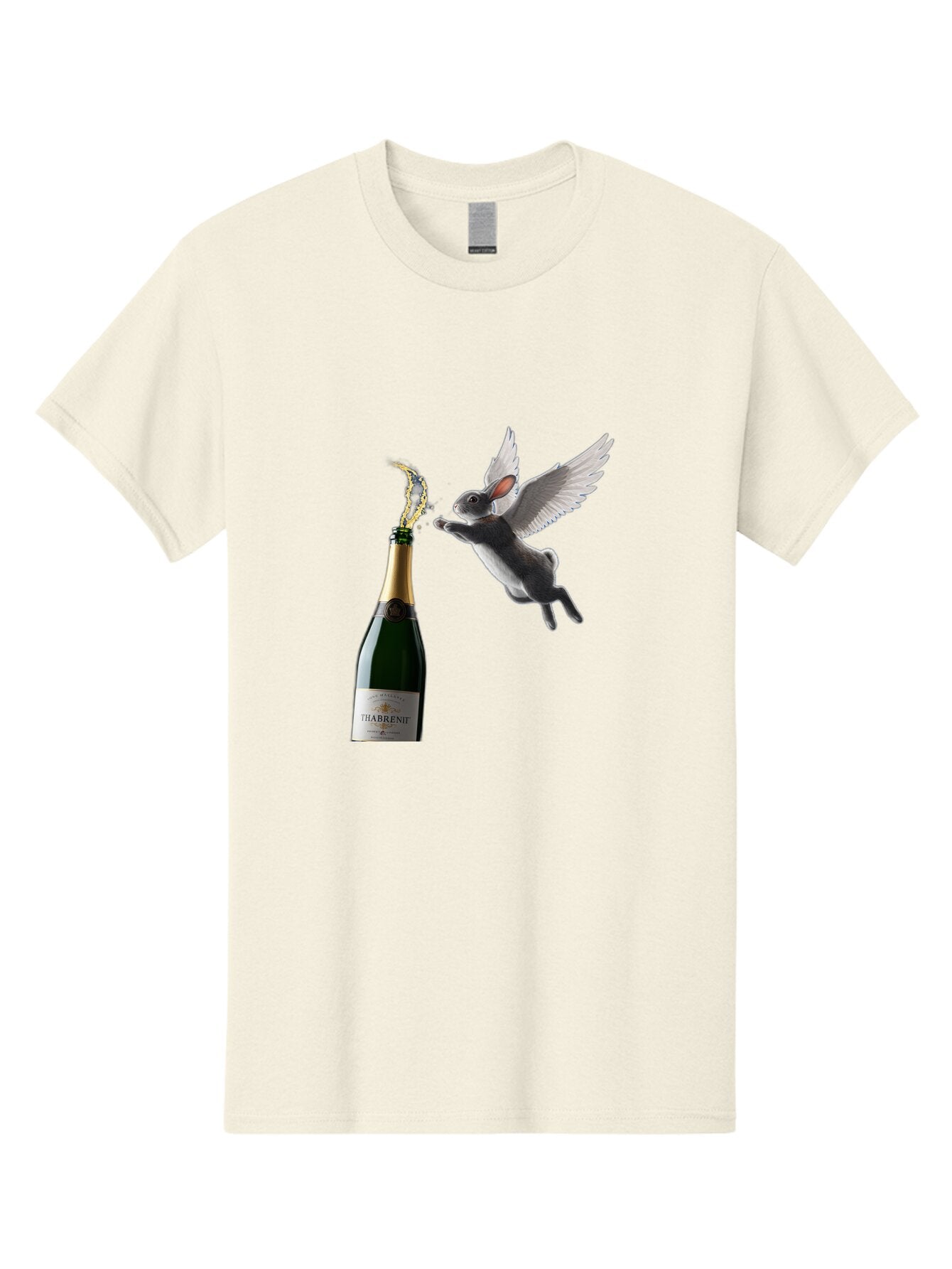 Thabrent-Champagne-Bottle-And-Flying-Bunny Men'S Graphic Tee, 100% Cotton, Comfortable Casual Summer Wear, Machine Washable, Vintage Camera, Old Camera, Antique Camera, Black Camera, Classic Photography, Photography Equipment, Ban737 9