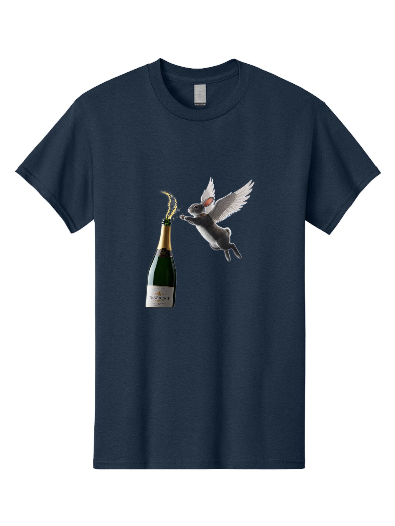 Thabrent-Champagne-Bottle-And-Flying-Bunny Men'S Graphic Tee, 100% Cotton, Comfortable Casual Summer Wear, Machine Washable, Vintage Camera, Old Camera, Antique Camera, Black Camera, Classic Photography, Photography Equipment, Ban737 11