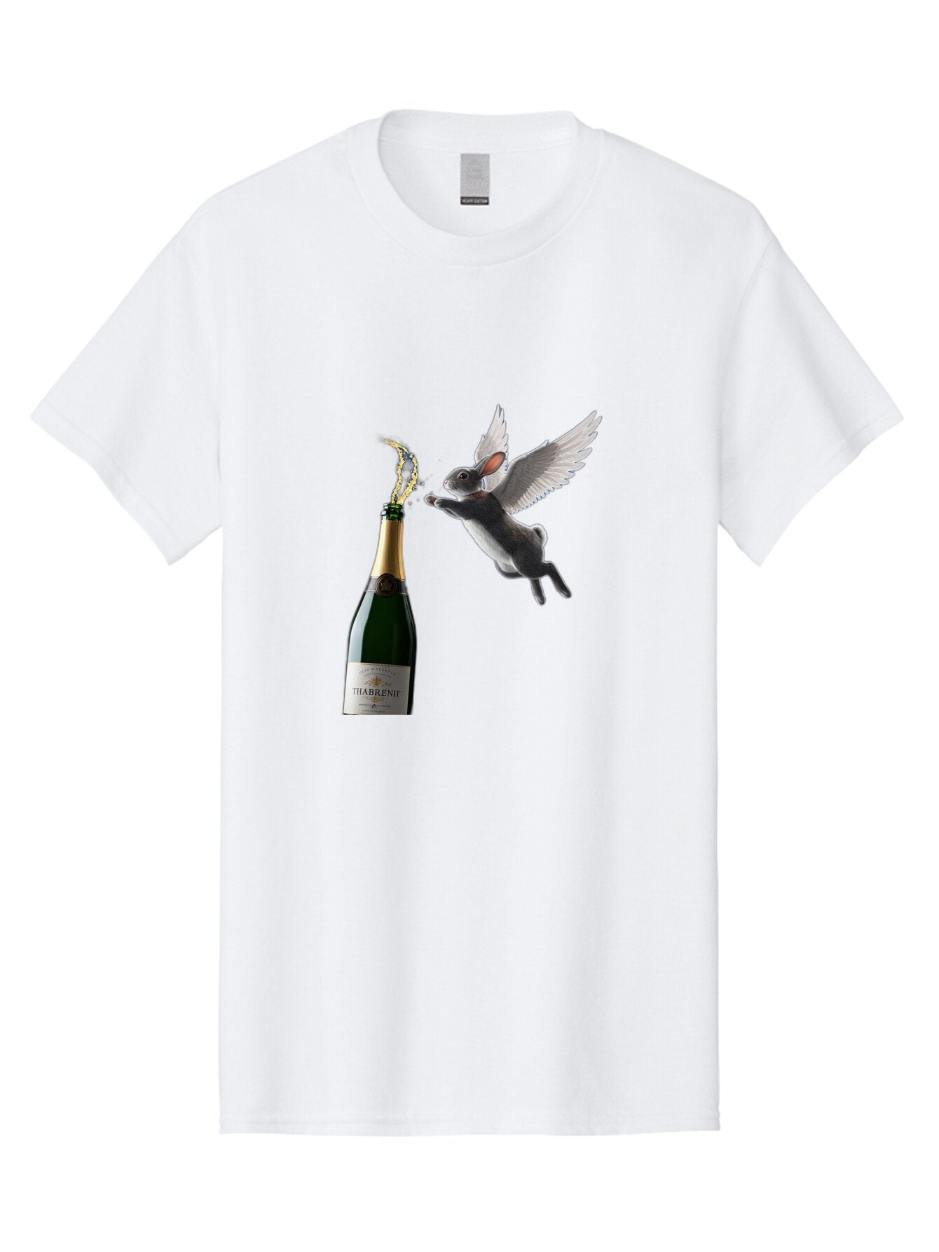 Thabrent-Champagne-Bottle-And-Flying-Bunny Men'S Graphic Tee, 100% Cotton, Comfortable Casual Summer Wear, Machine Washable, Vintage Camera, Old Camera, Antique Camera, Black Camera, Classic Photography, Photography Equipment, Ban737 14
