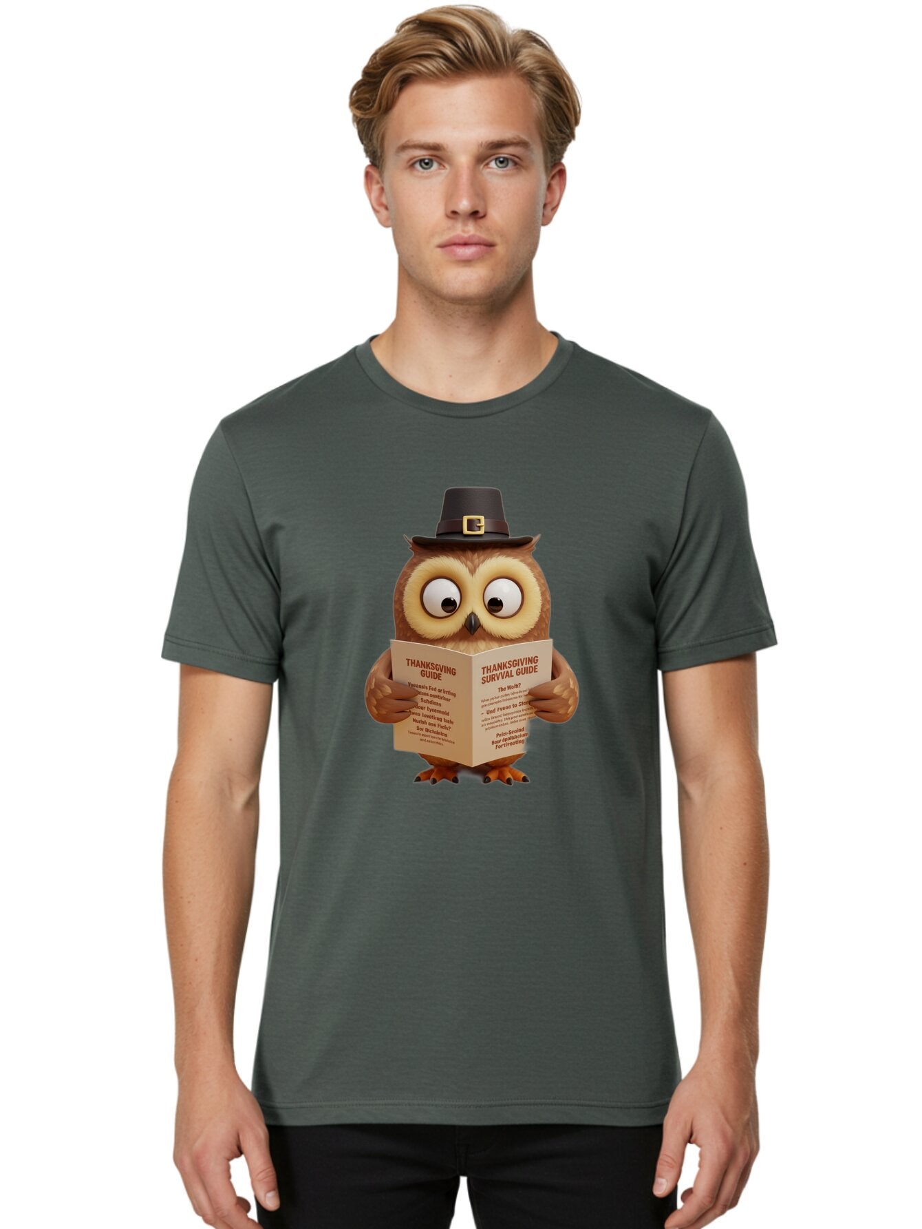 Thanksgiving-Survival-Guide-Owl-1 Men'S Graphic Tee, 100% Cotton, Comfortable Casual Summer Wear, Machine Washable, Vintage Camera, Old Camera, Antique Camera, Black Camera, Classic Photography, Photography Equipment, Nostalgic Device, Ban750 23