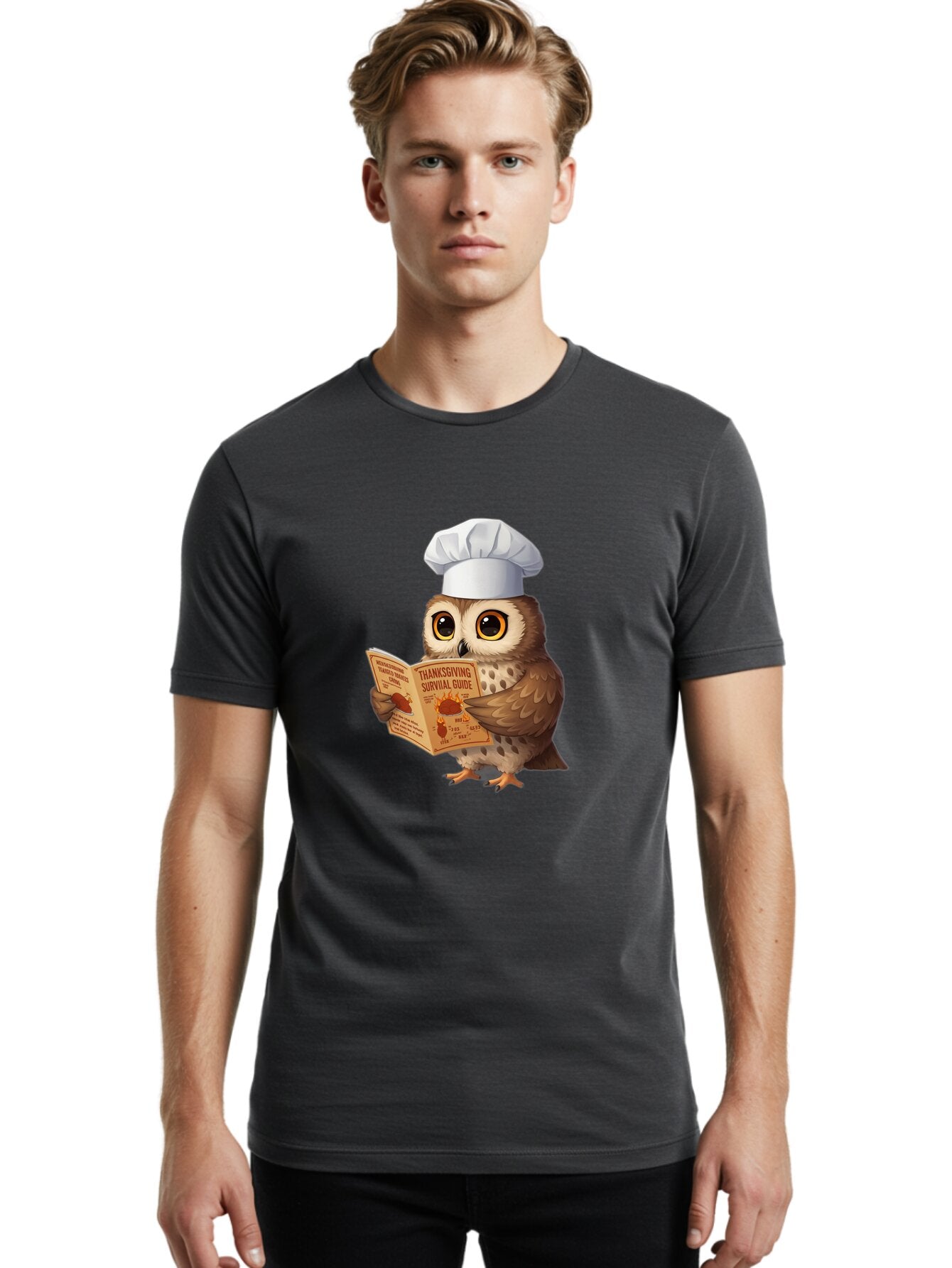 Thanksgiving-Survival-Guide-Owl-4 Men'S Graphic Tee, 100% Cotton, Comfortable Casual Summer Wear, Machine Washable, Vintage Camera, Old Camera, Antique Camera, Black Camera, Classic Photography, Photography Equipment, Nostalgic Device, Ban753 25