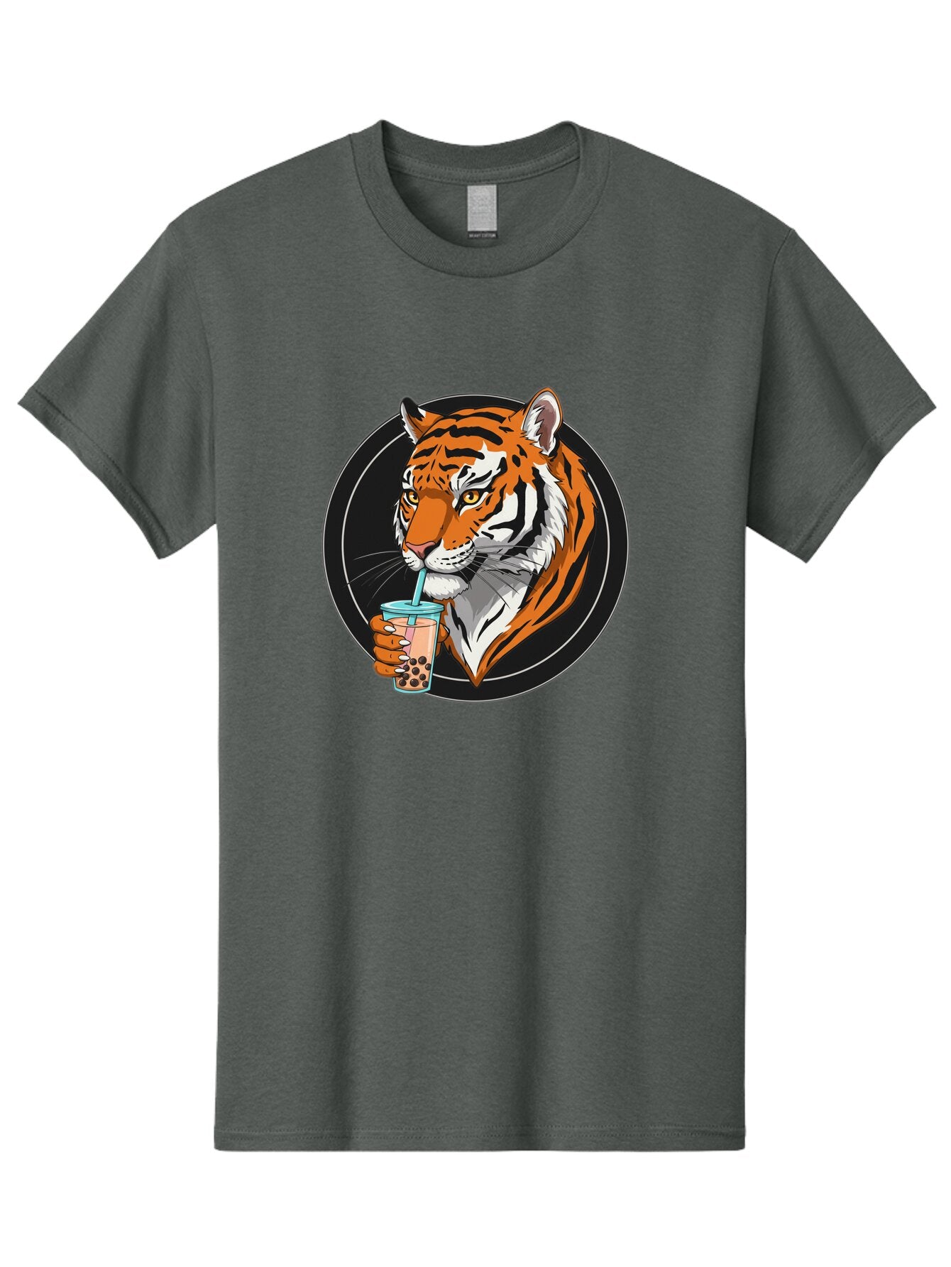 Tiger-Bubble-Tea-1 Men'S Graphic Tee, 100% Cotton, Comfortable Casual Summer Wear, Machine Washable, Vintage Camera, Old Camera, Antique Camera, Black Camera, Classic Photography, Photography Equipment, Nostalgic Device, Film Camera, Ban760