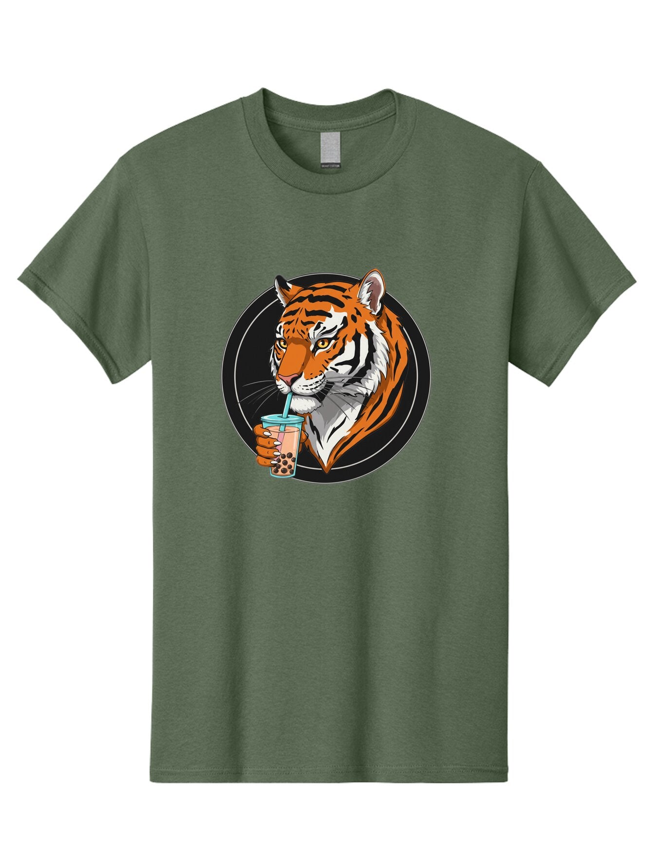 Tiger-Bubble-Tea-1 Men'S Graphic Tee, 100% Cotton, Comfortable Casual Summer Wear, Machine Washable, Vintage Camera, Old Camera, Antique Camera, Black Camera, Classic Photography, Photography Equipment, Nostalgic Device, Film Camera, Ban760 13