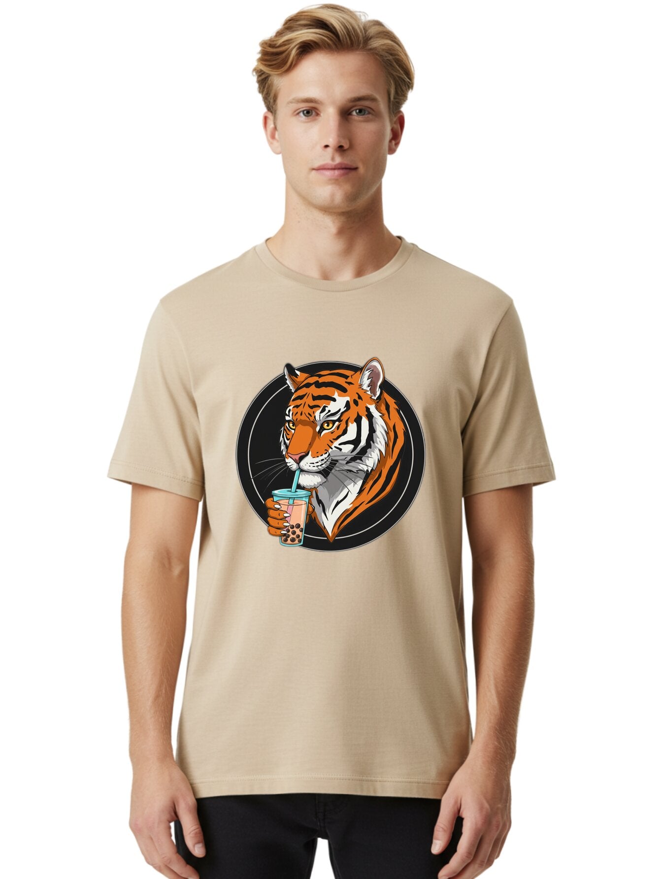 Tiger-Bubble-Tea-1 Men'S Graphic Tee, 100% Cotton, Comfortable Casual Summer Wear, Machine Washable, Vintage Camera, Old Camera, Antique Camera, Black Camera, Classic Photography, Photography Equipment, Nostalgic Device, Film Camera, Ban760 17