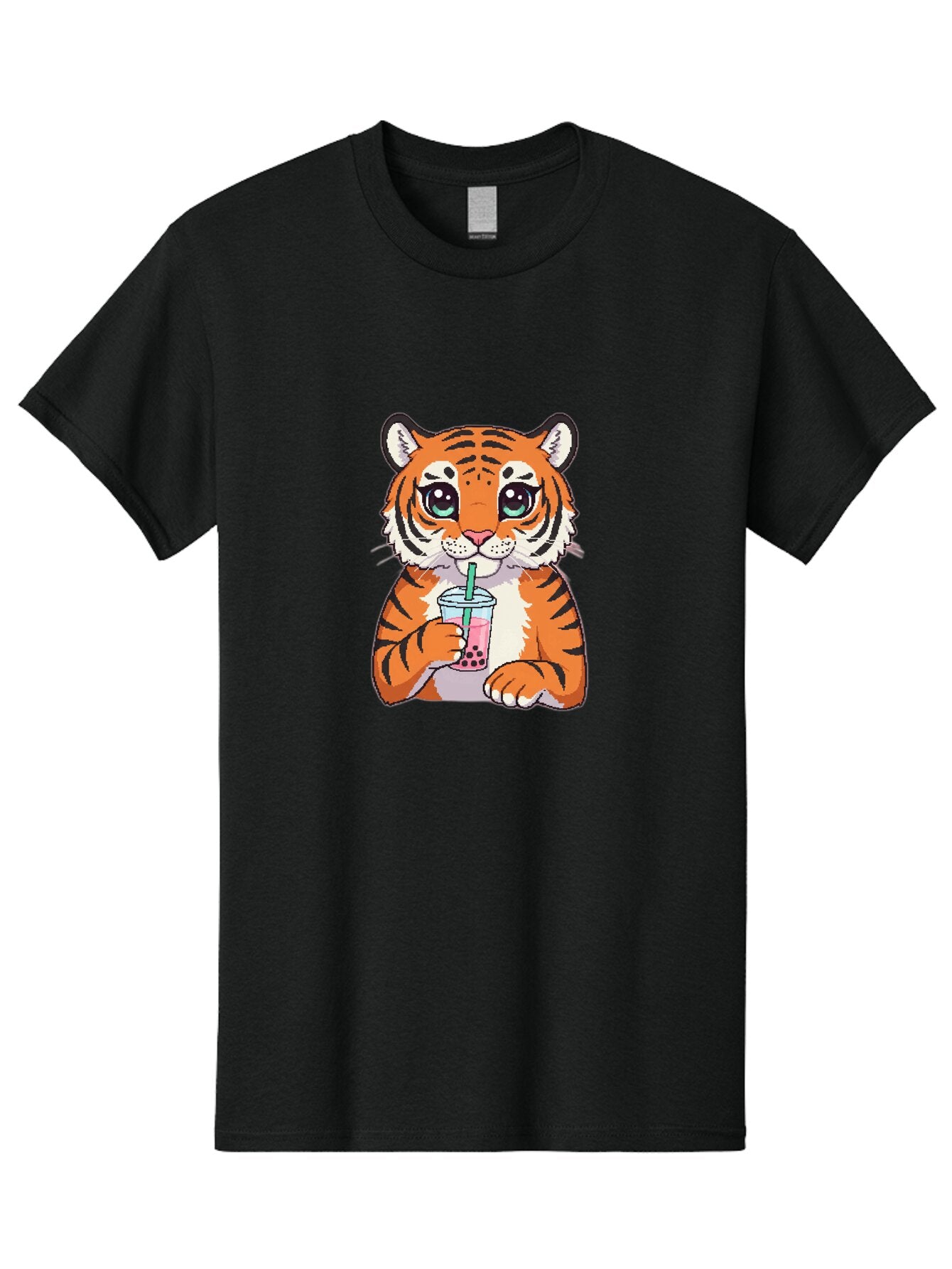 Tiger-Drinking-Bubble-Tea-1 Men'S Graphic Tee, 100% Cotton, Comfortable Casual Summer Wear, Machine Washable, Vintage Camera, Old Camera, Antique Camera, Black Camera, Classic Photography, Photography Equipment, Nostalgic Device, Film Camera, Ban767 15